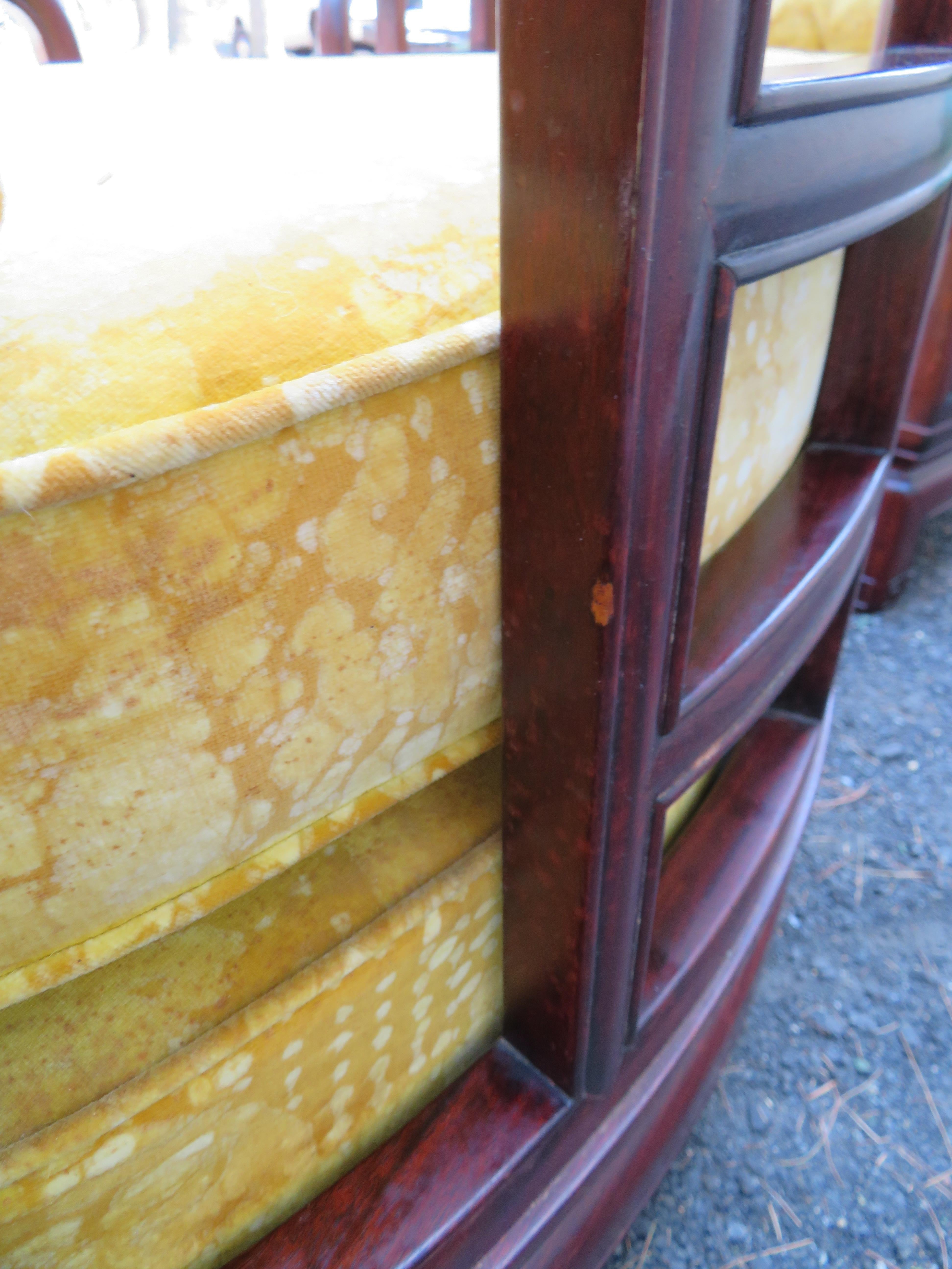 Paire d'étonnantes chaises Chinoiserie à dossier tonneau en bois de rose Jack Lenor Larsen en vente 8
