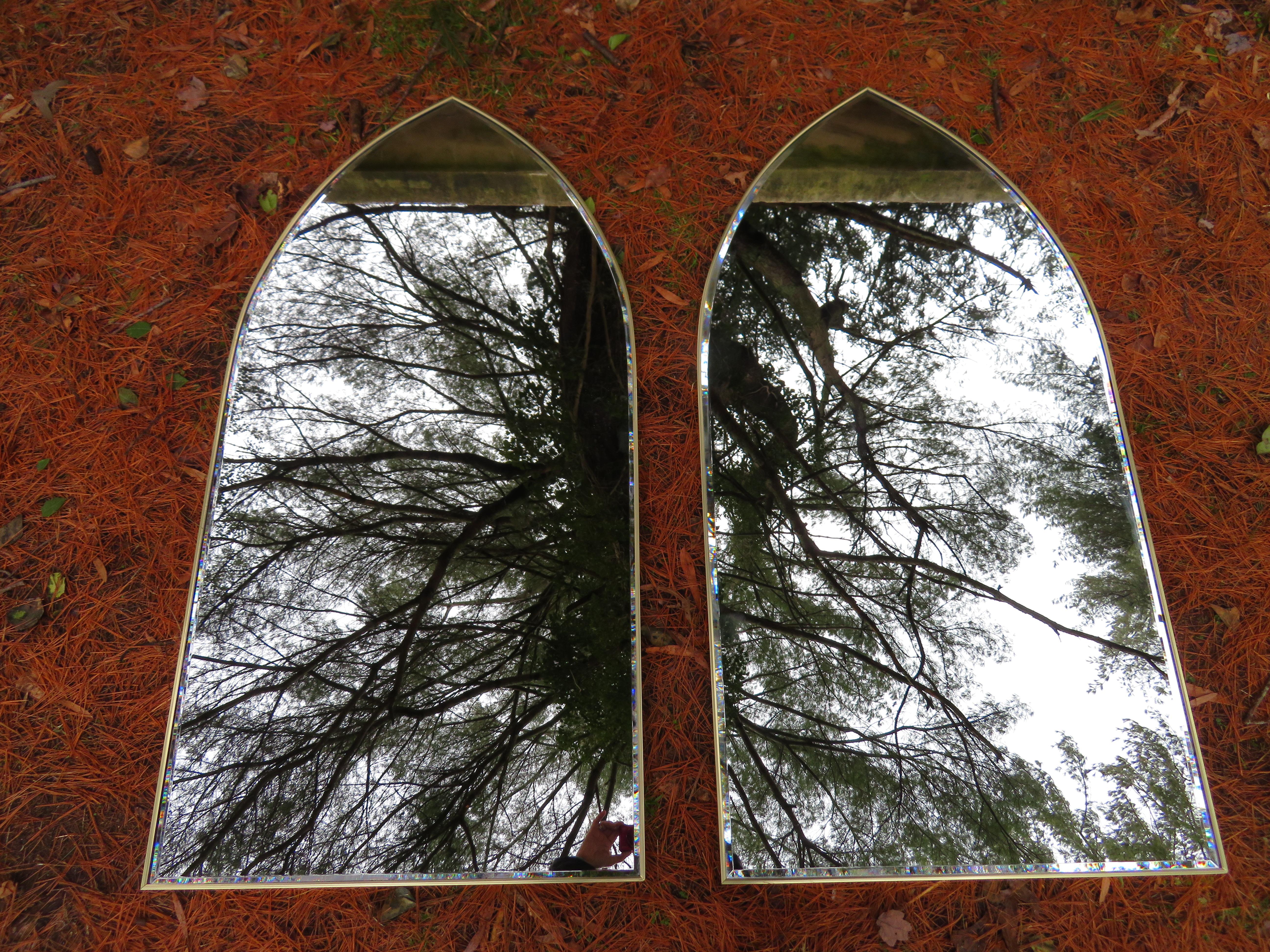 Stunning Pair Gothic Cathedral Shaped Mirrors Hobey Helen Baker 1
