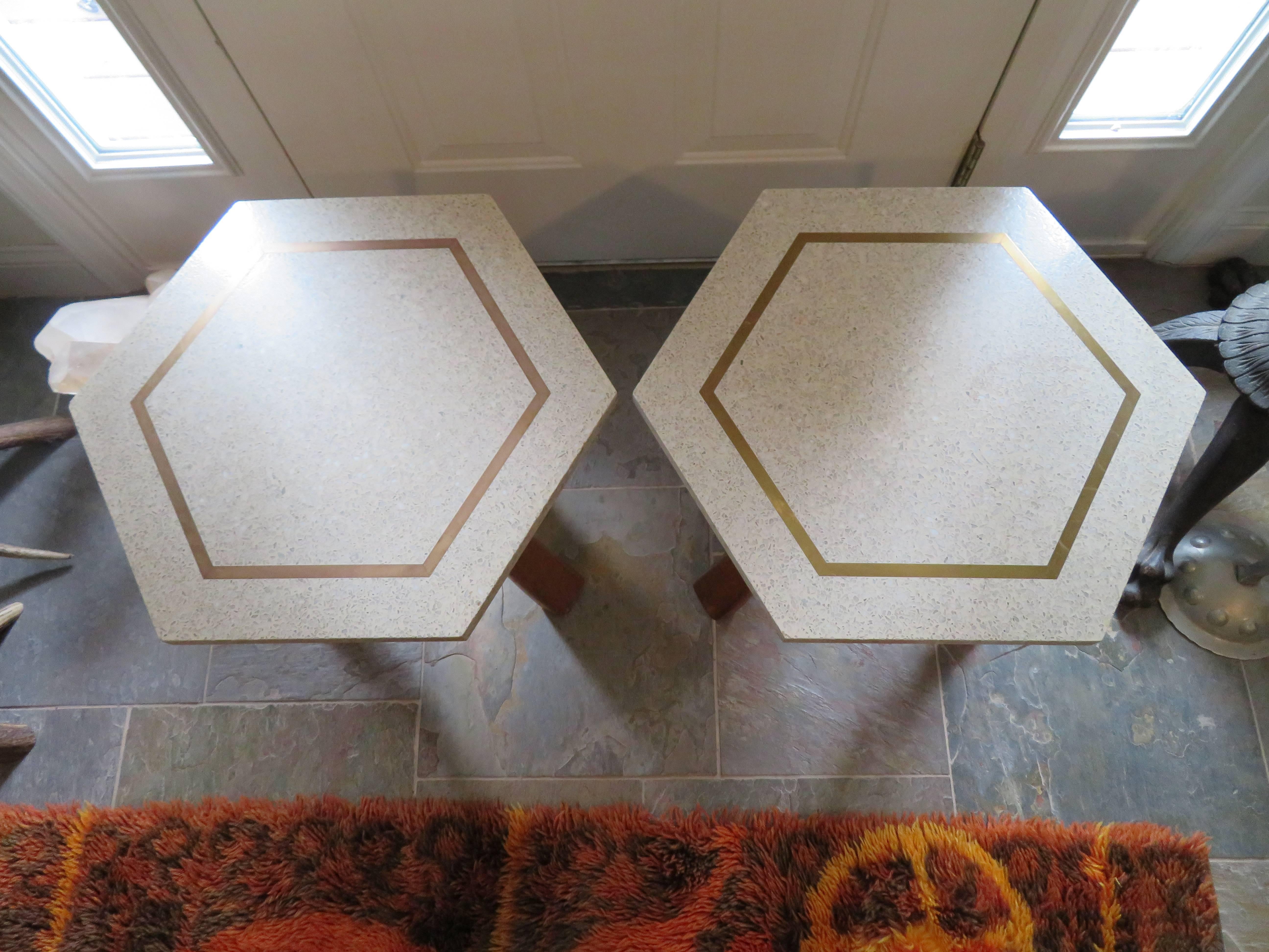 terrazzo brass inlay