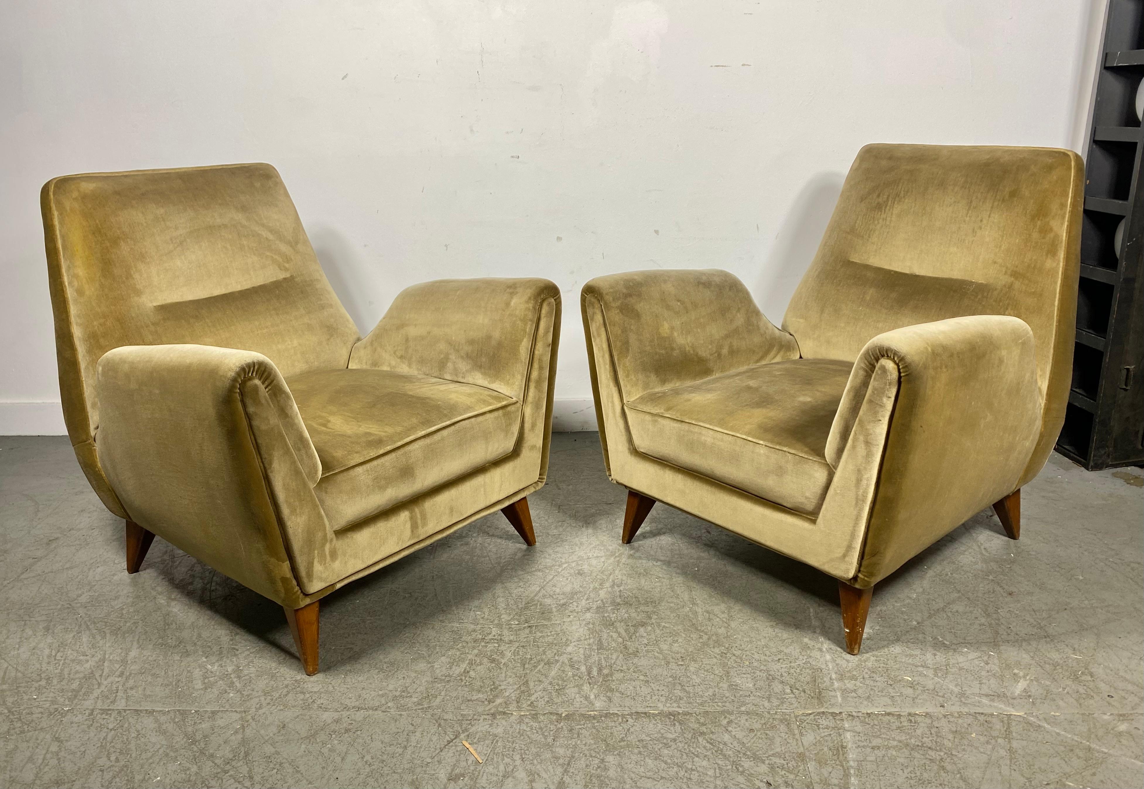 Stunning Pair Italian Modernist Lounge Chairs by Isa Bergamo & Att Gio Ponti 5