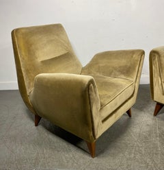 Superbe paire de chaises longues modernistes italiennes par Isa Bergamo & Att Gio Ponti