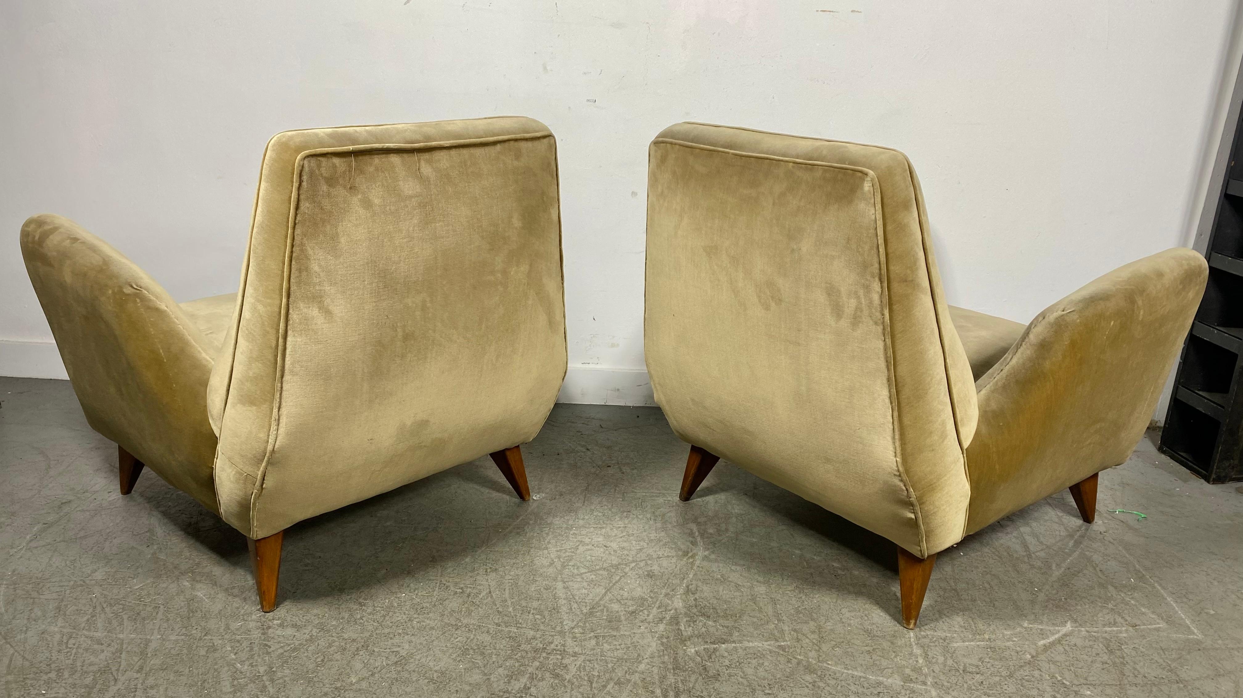 Stunning Pair Italian Modernist Lounge Chairs by Isa Bergamo & Att Gio Ponti 2