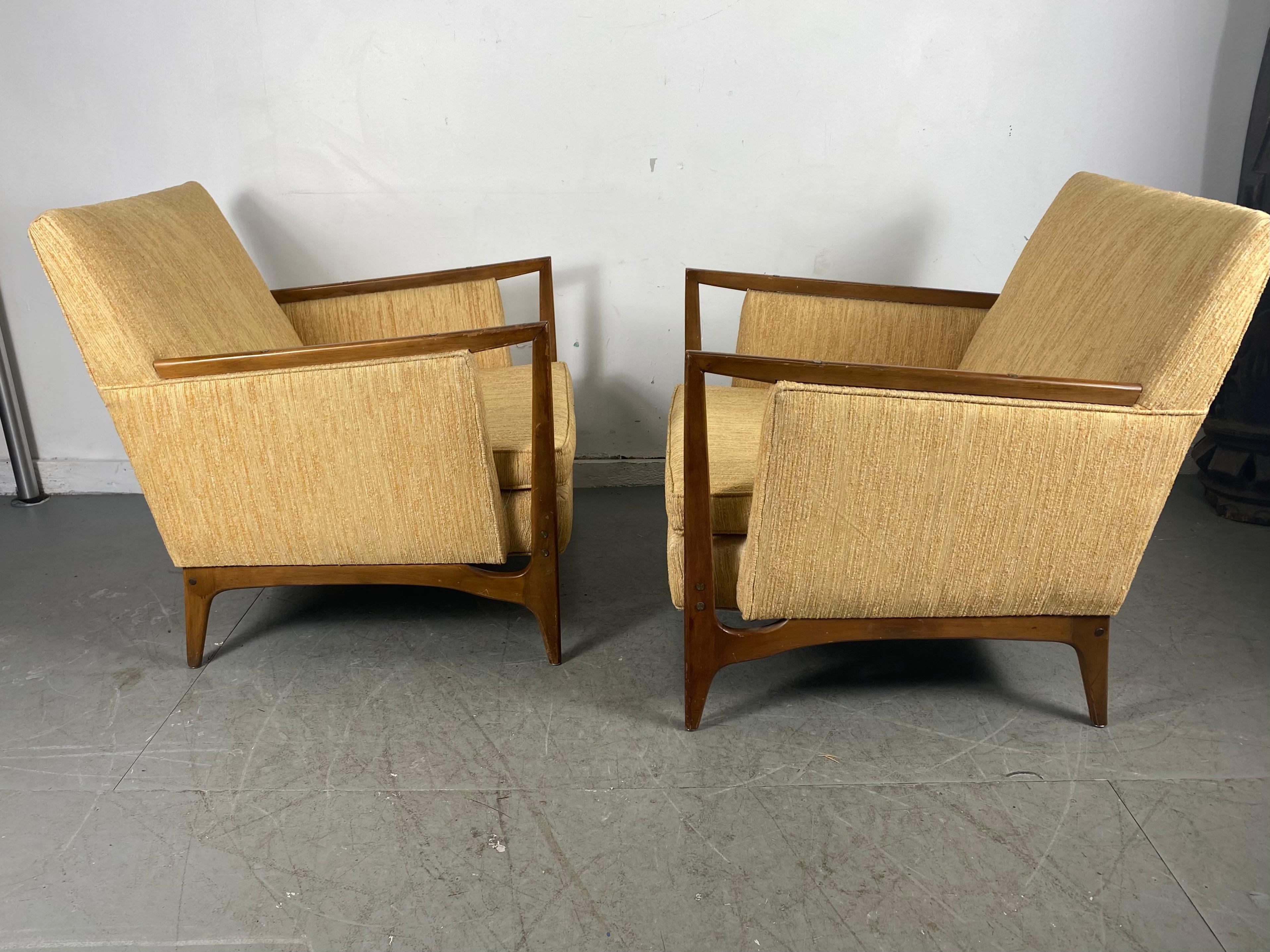 Swedish Stunning Pair of Mid-Century Modernist Lounge Chairs Attributed to Dux of Sweden