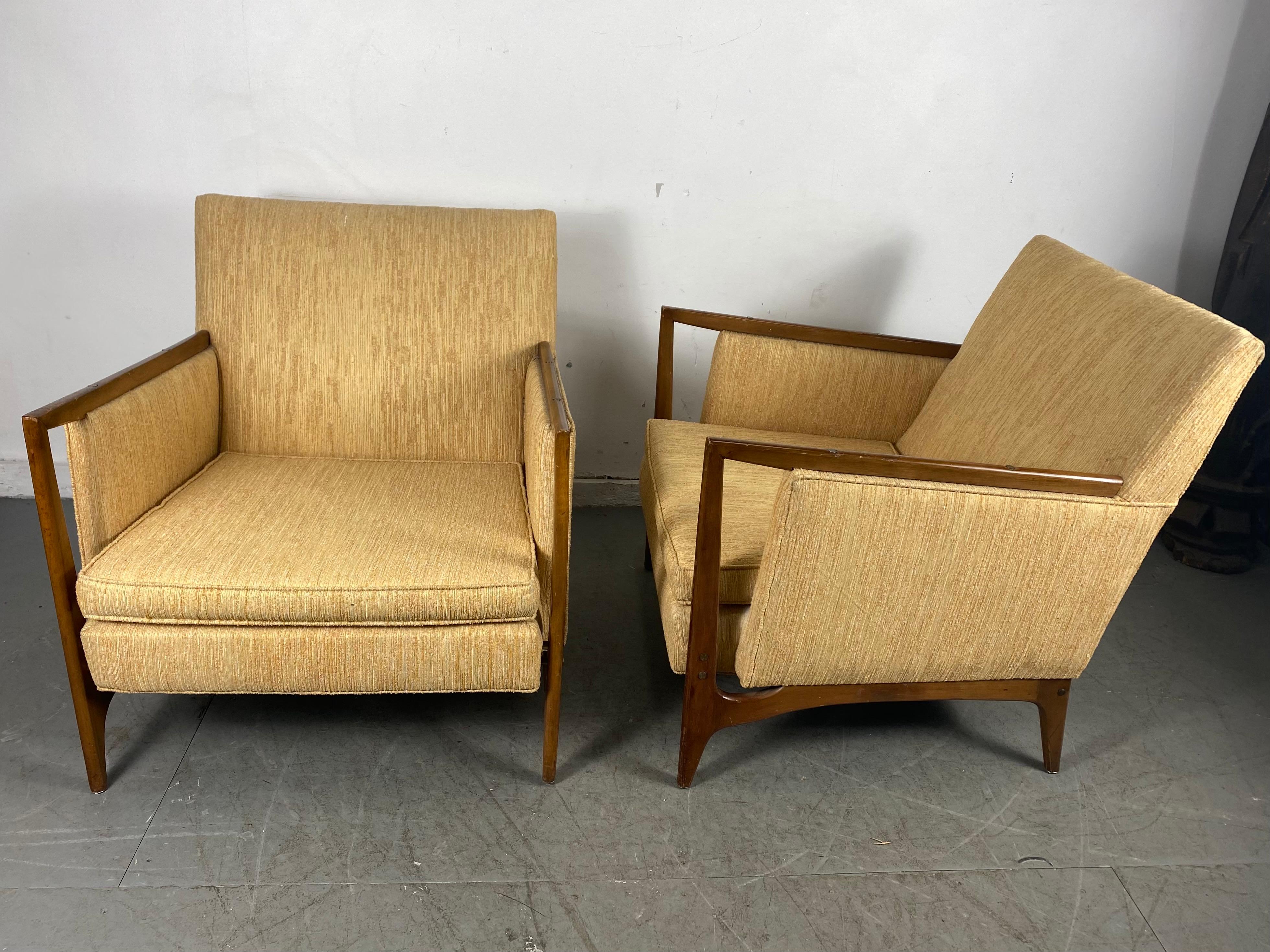 Stunning Pair of Mid-Century Modernist Lounge Chairs Attributed to Dux of Sweden 2