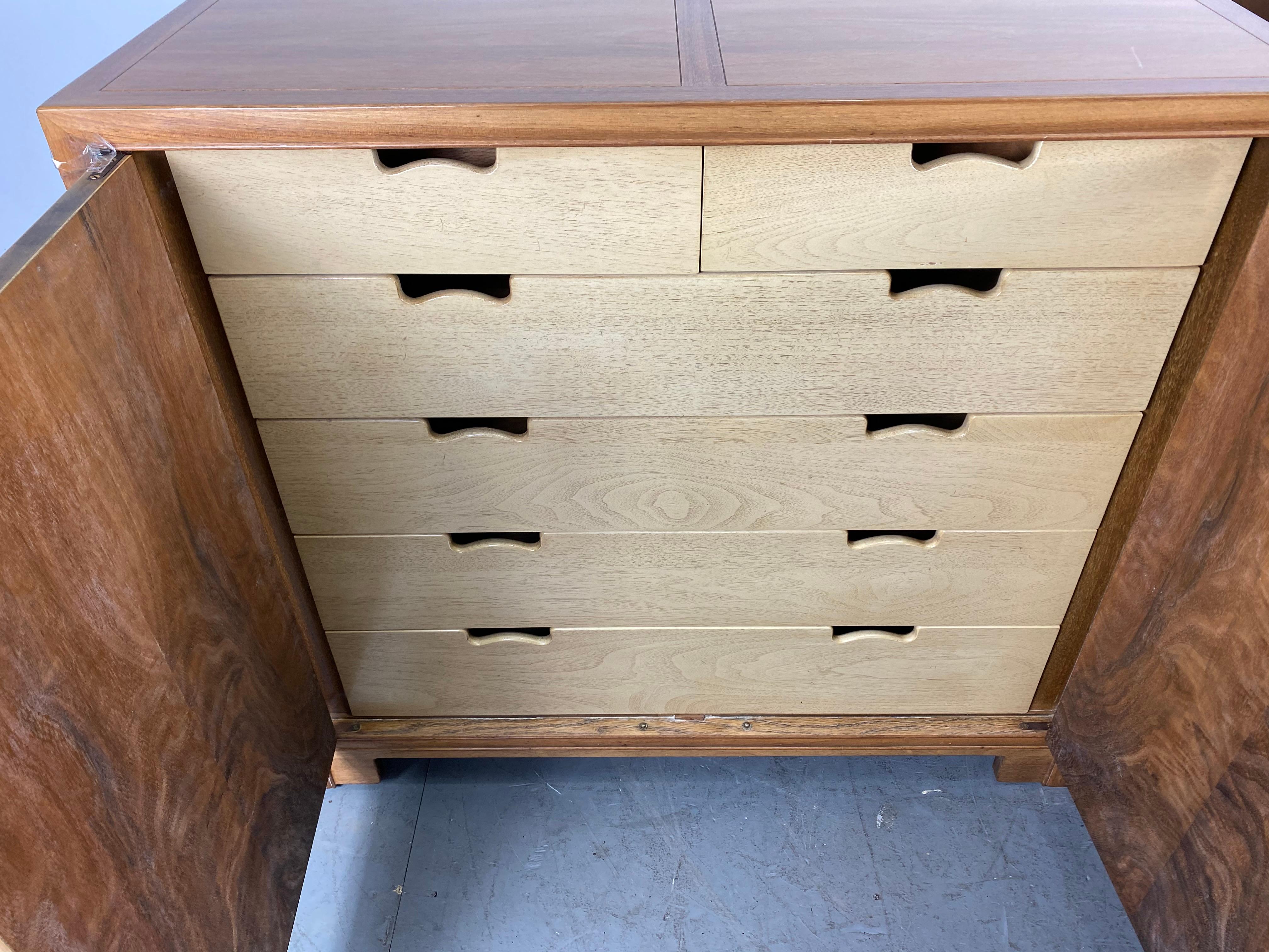 Walnut Stunning Pair Modernist Chests by Michael Taylor for Baker, Far East Collection