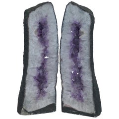 Stunning Pair of 120KG Amethyst Crystal Geodes Very Large Relieves Stress Strain