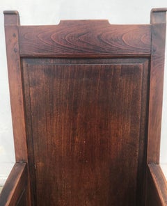 Stunning Pair of 18th Century Elm English Jacobean Wainscot Armchairs