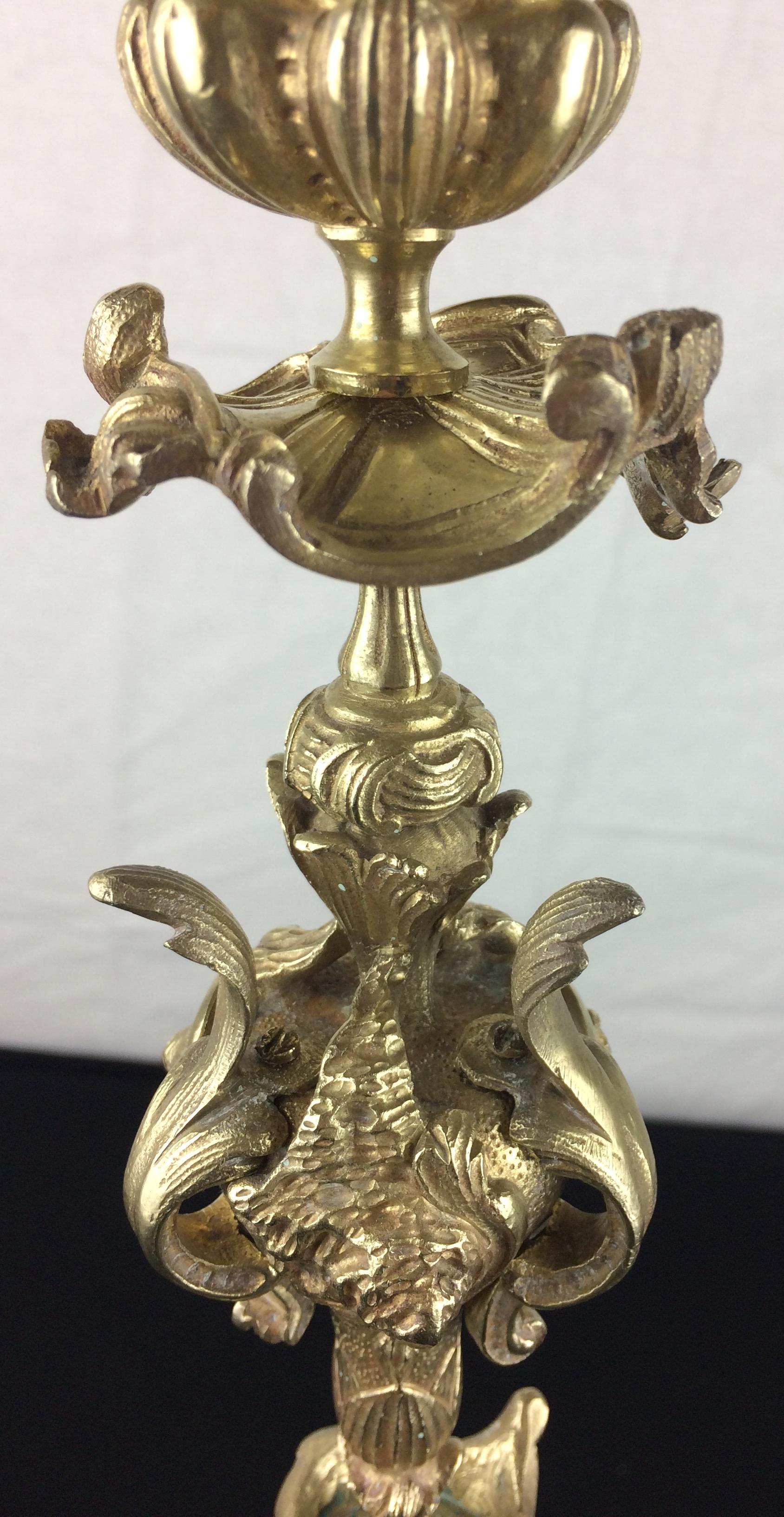 Very Fine Pair of 19th Century French Gilt Bronze Candelabras by Victor Raulin For Sale 3