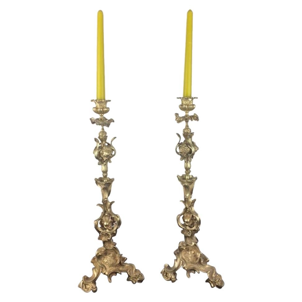 Very Fine Pair of 19th Century French Gilt Bronze FiveBranch