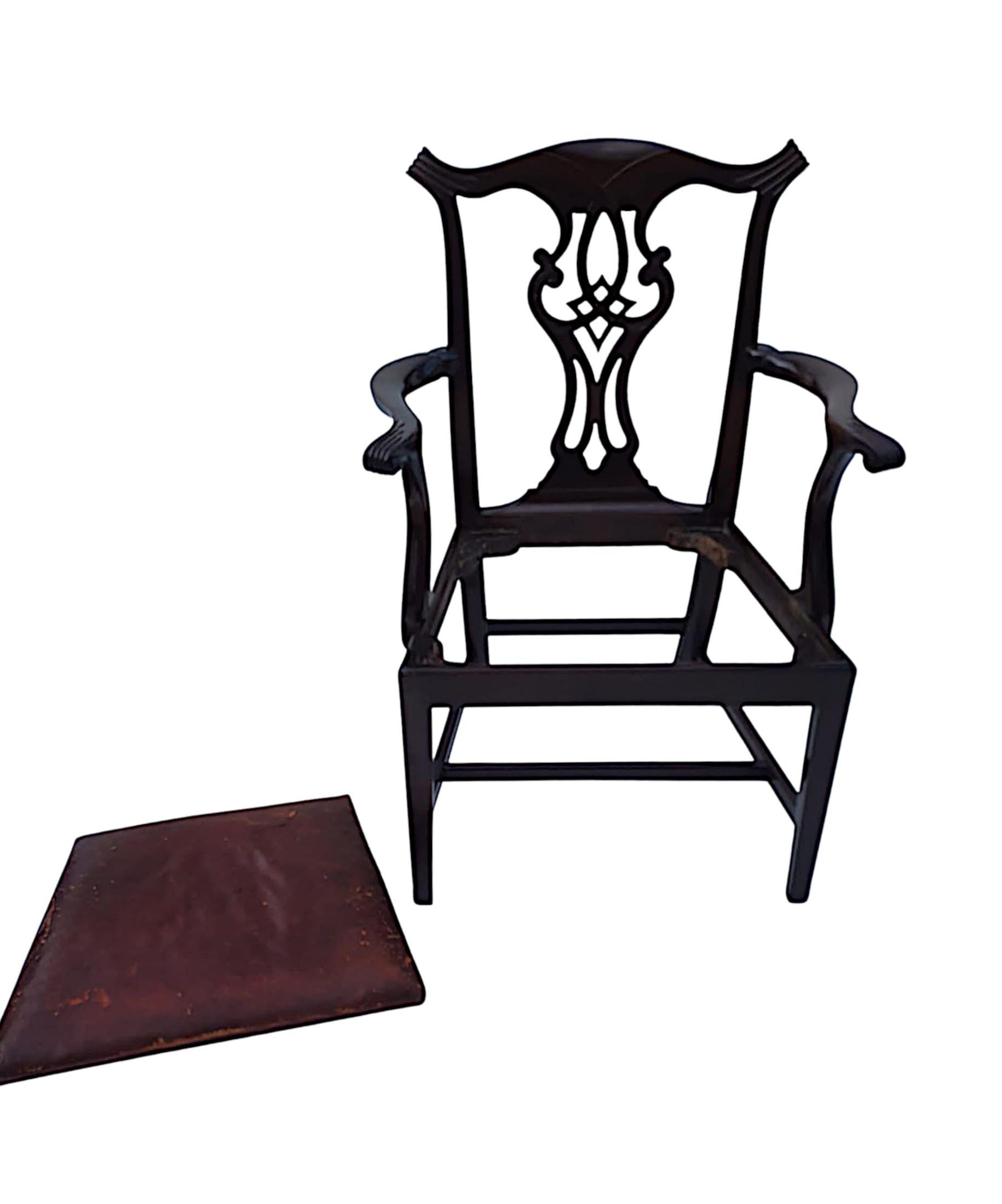 Atemberaubendes Paar georgianischer Design-Sessel nach Thomas Chippendale aus dem 19. Jahrhundert im Angebot 1