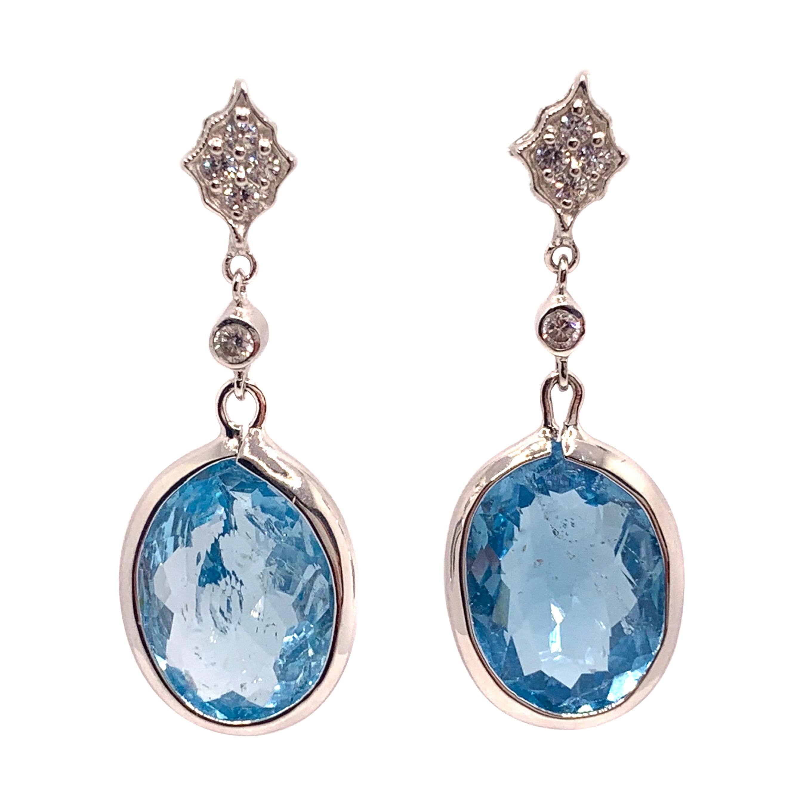 Stunning pair of 37ct Genuine Blue Topaz Drop  Earrings