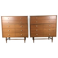 Vintage Stunning Pair of American Modernist 5-Drawer Chests after George Nelson