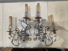 Stunning Pair of Crystal and Gilt Iron Sconces, Banci Firenze