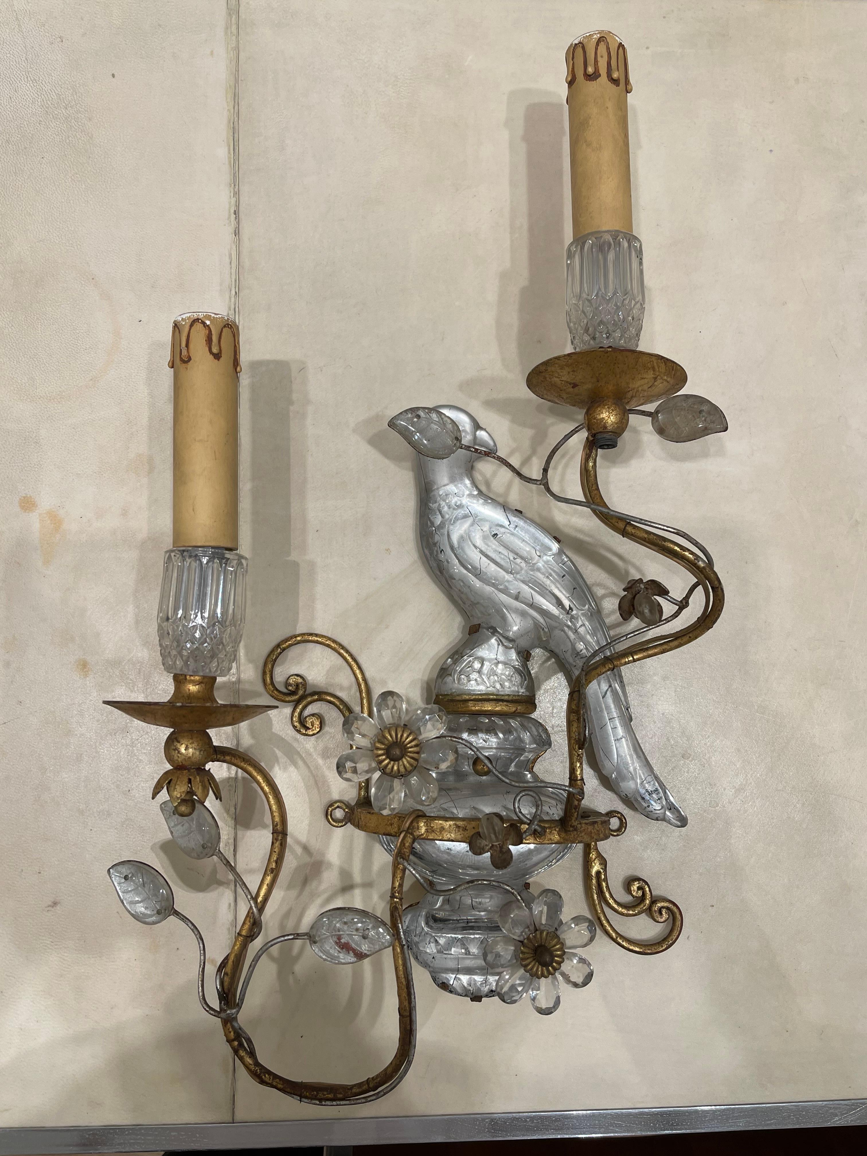 Stunning Pair of Ancient Sconces by Maison Baguès, Art Déco, France In Good Condition For Sale In Paris, FR