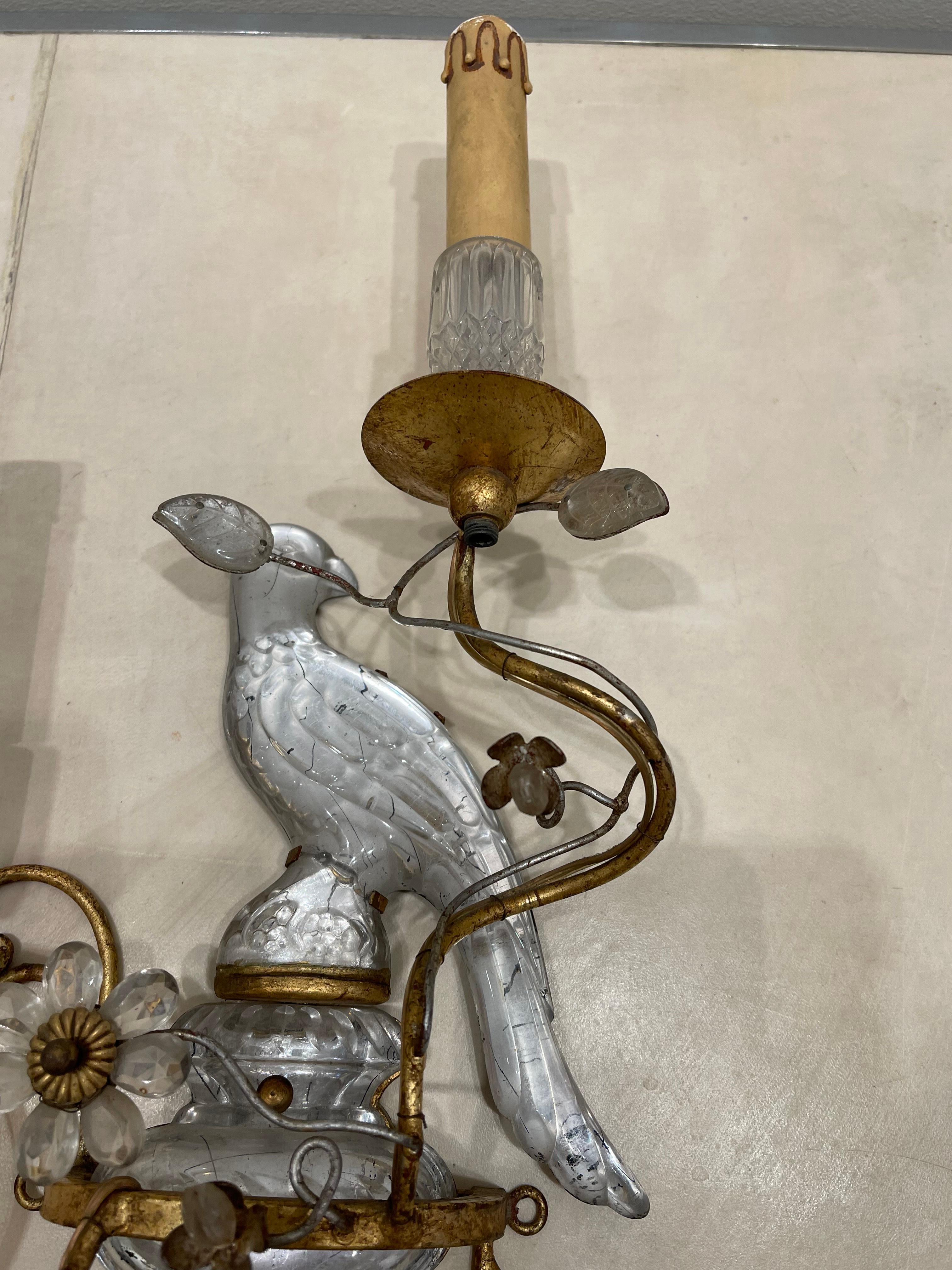 Metal Stunning Pair of Ancient Sconces by Maison Baguès, Art Déco, France For Sale