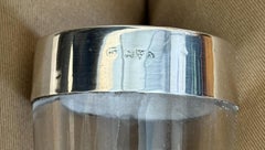 STUNNING PAIR OF ANTIQUE 1908 CUT GLASS CRYSTAL STERLING SILVER PLANT VASEs