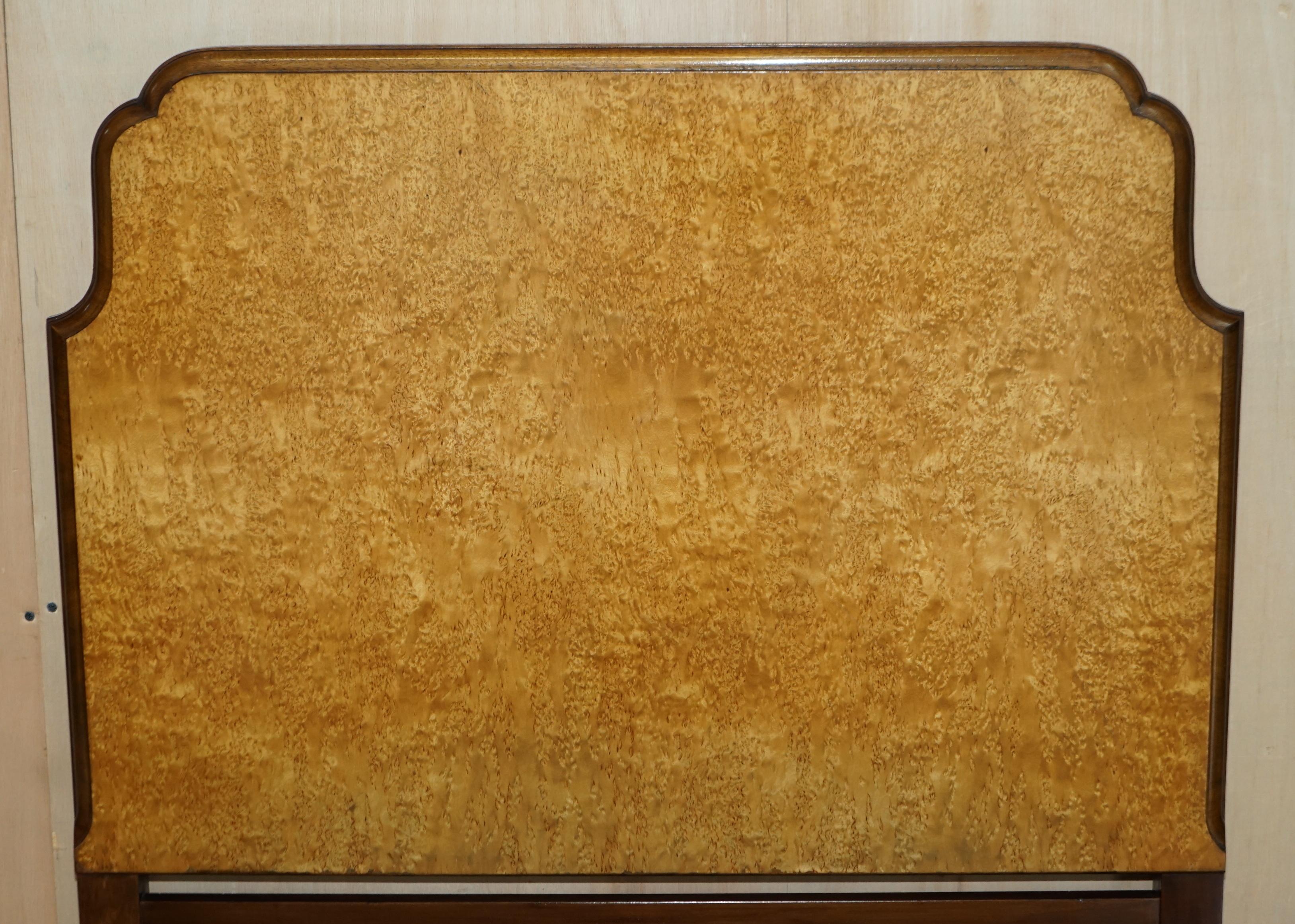 Stunning Pair of Antique Birds Eye Maple circa 1900 Single Bedswith Vono Frames 2