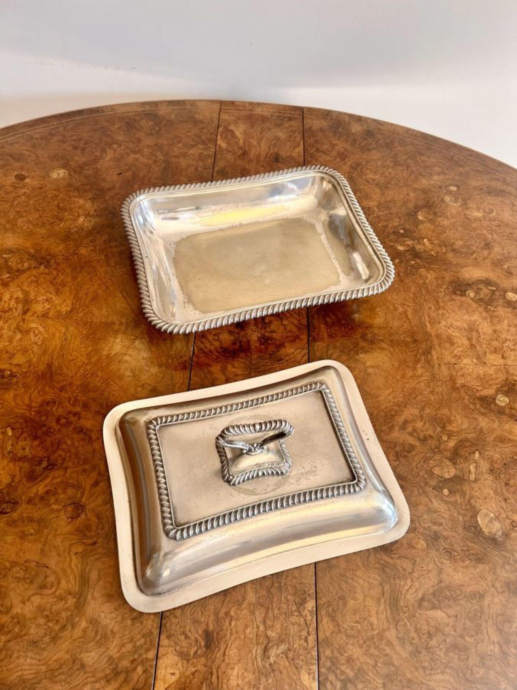 20th Century Stunning pair of antique Edwardian silver plated entree dishes