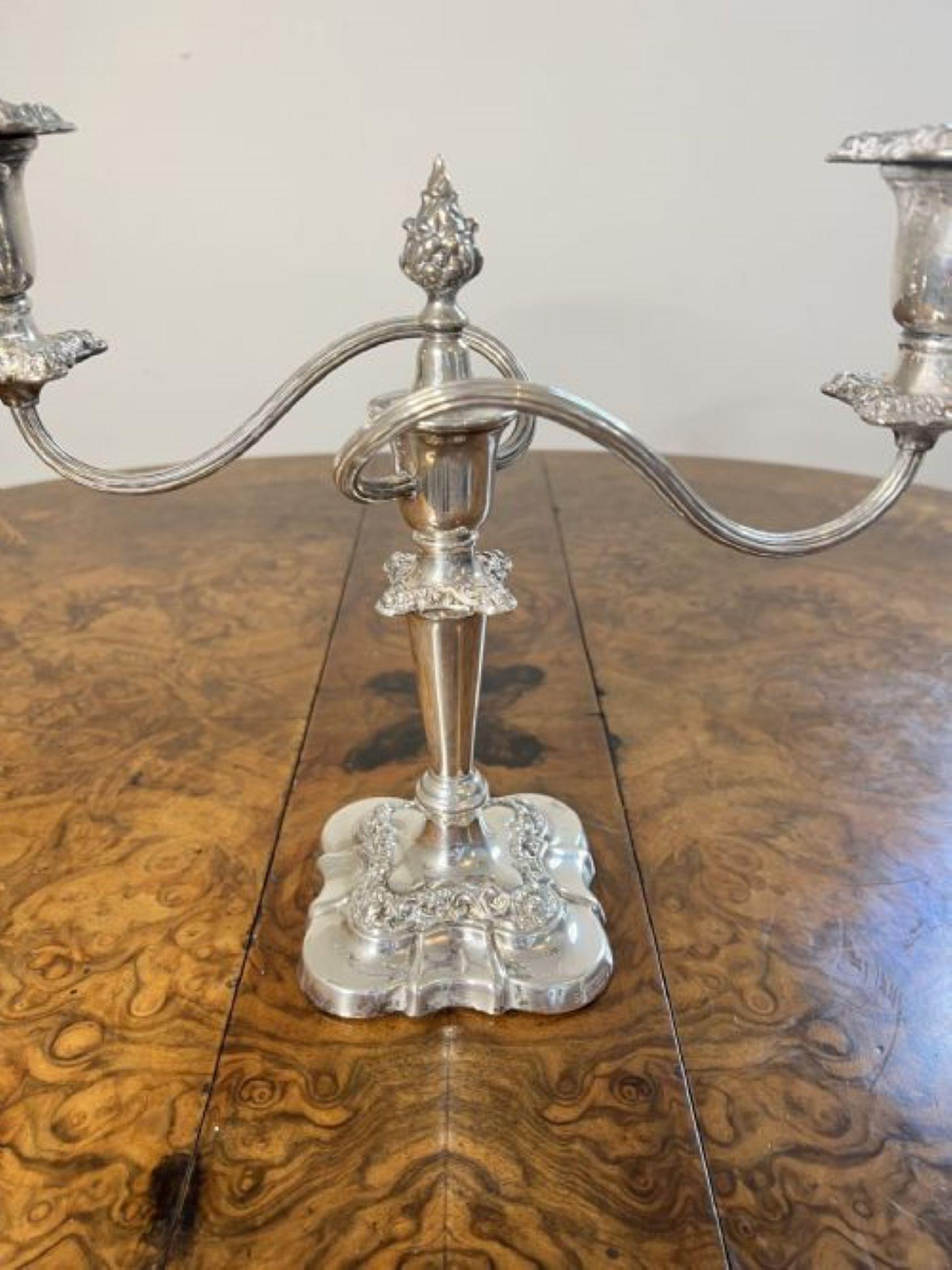 Stunning pair of antique Edwardian silver plated ornate candelabras For Sale 2
