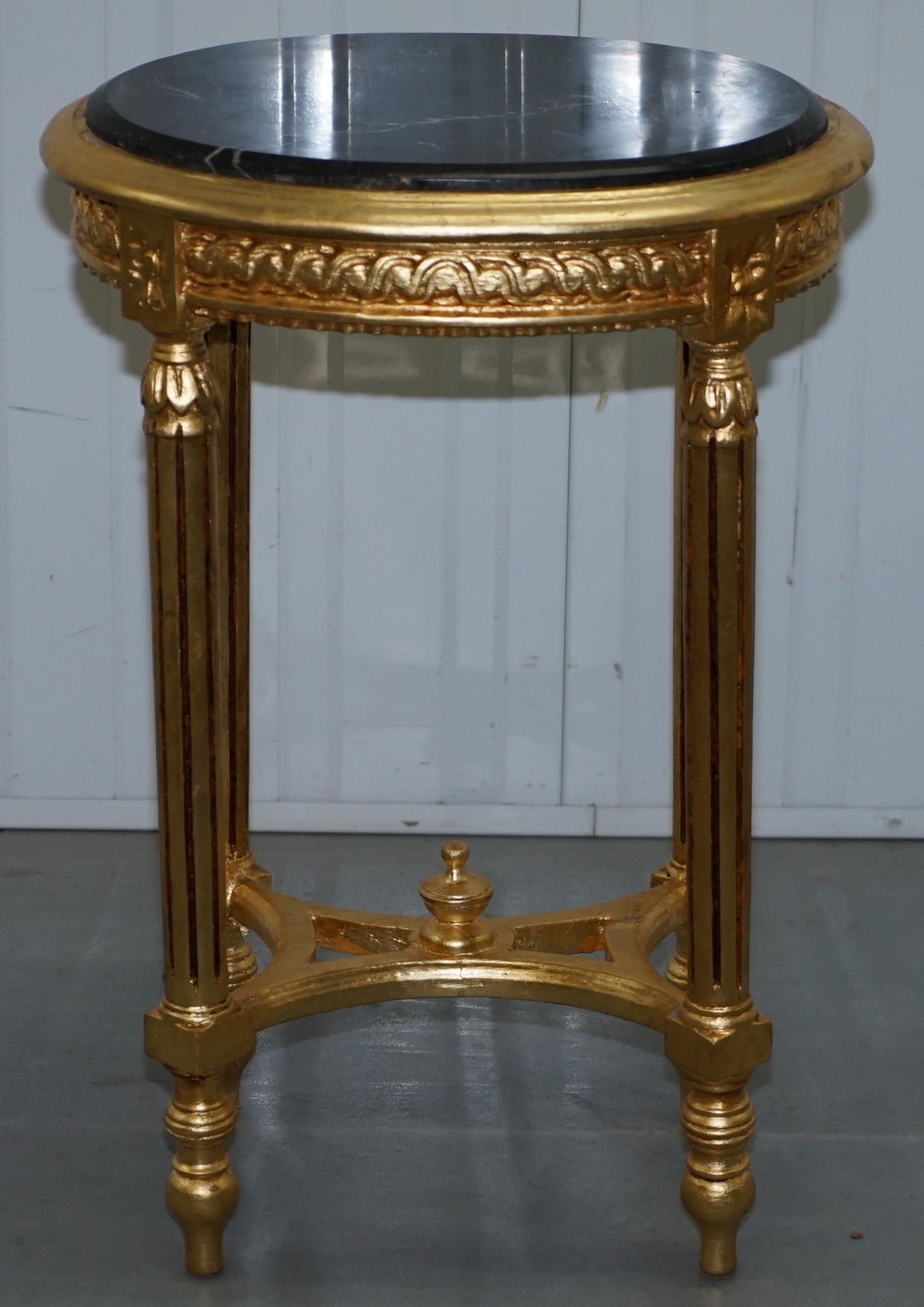 Stunning Pair of Antique French Gold Giltwood & Marble Jardiniere Display Stands 7