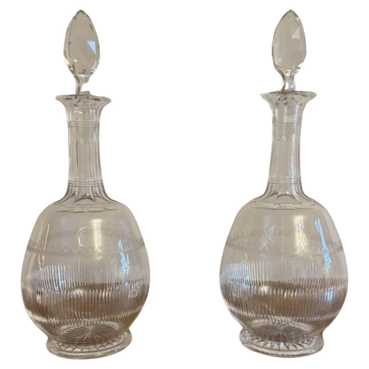 Stunning pair of antique Victorian decanters  For Sale
