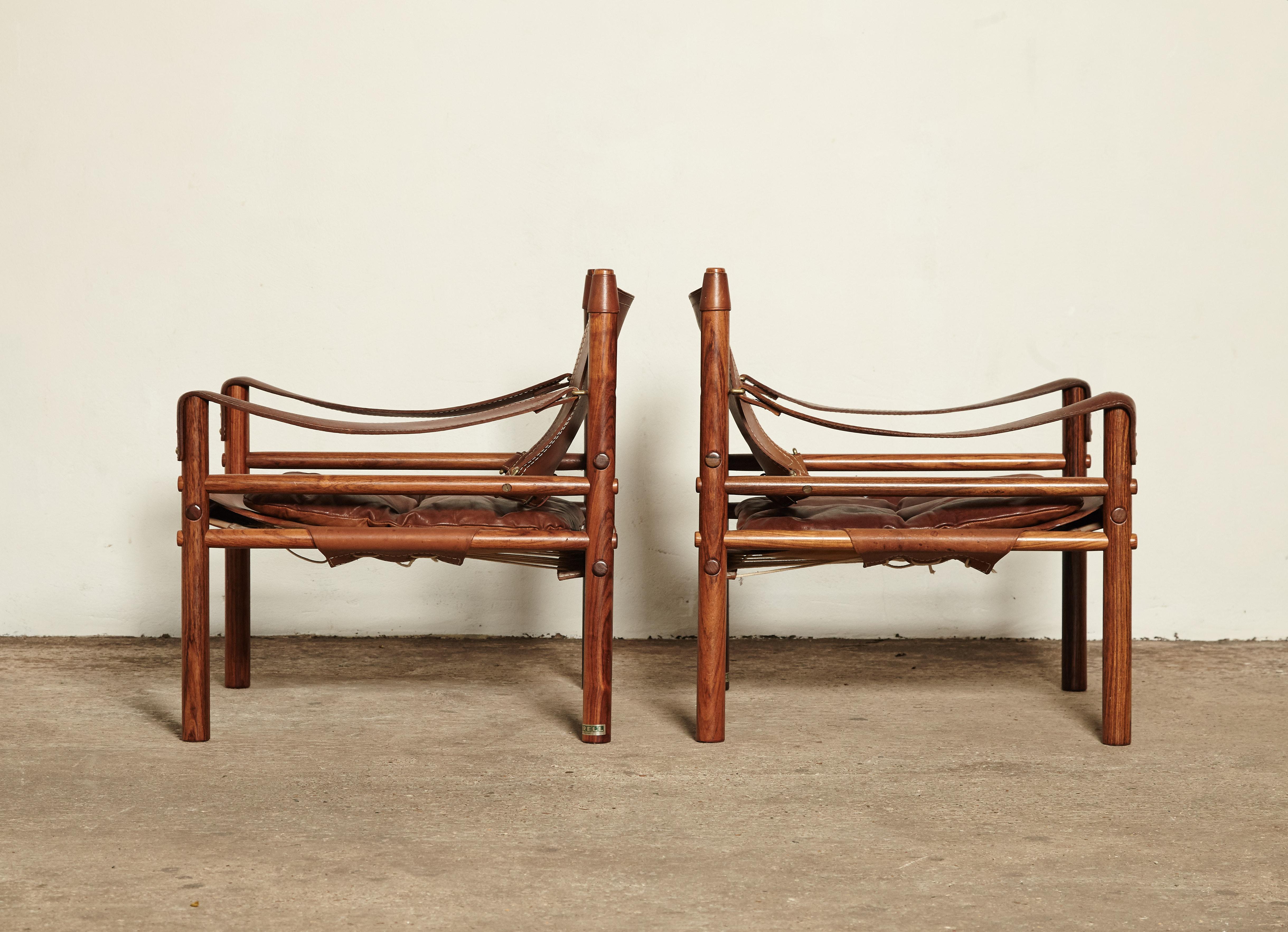 Swedish Stunning Pair of Arne Norell Safari Sirocco Chairs, Sweden, 1960s