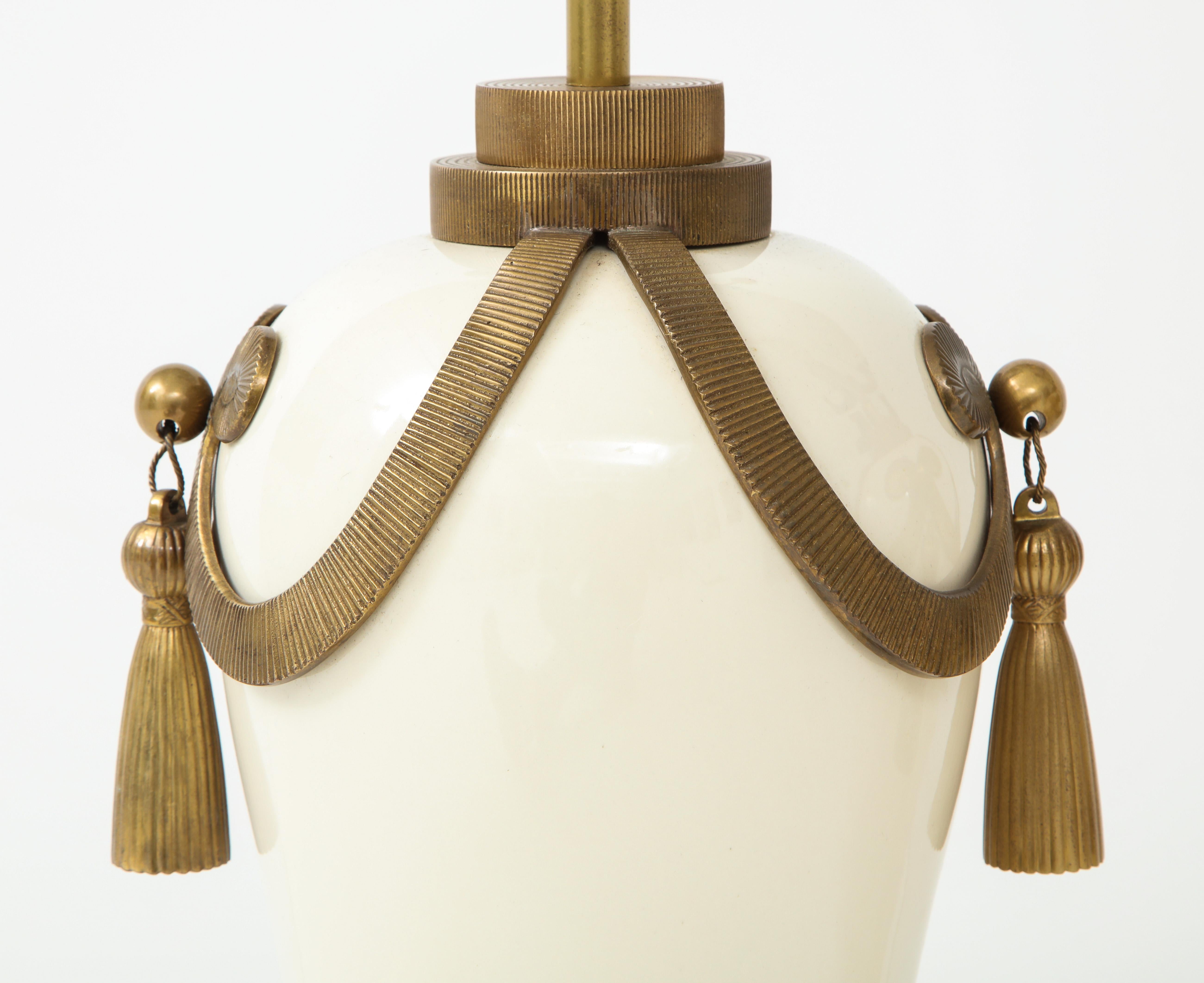 Late 20th Century Stunning Pair of Art Deco Style Ceramic Lamps
