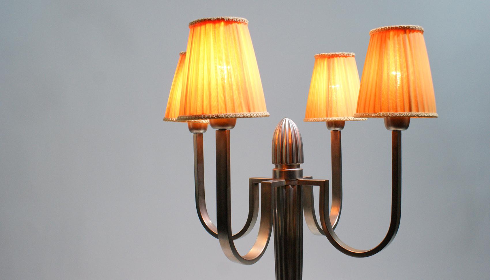 French Stunning Pair of Art Deco Table Lamp in the Style of J.E Ruhlmann For Sale