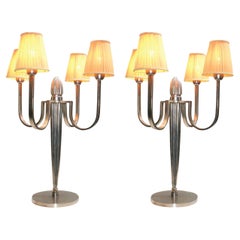 Splendida coppia di lampade da tavolo Art Déco nello stile di J.E Ruhlmann