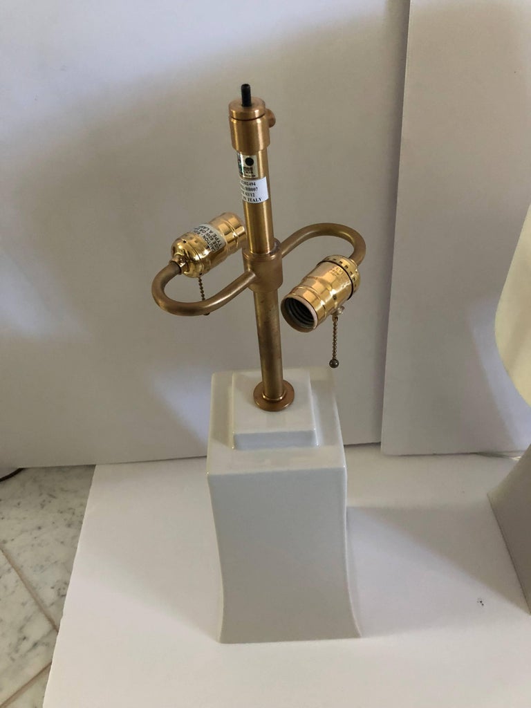 Stunning Pair of Barbara Barry White Ceramic Table Lamps at 1stDibs