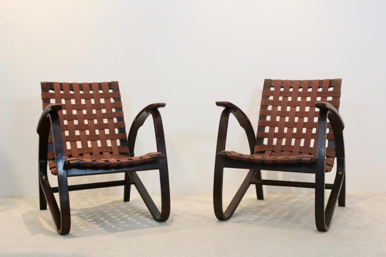 Stunning Pair of Bentwood Armchairs by Jan Vaněk for Up Zavodny, Czechoslovakia 5