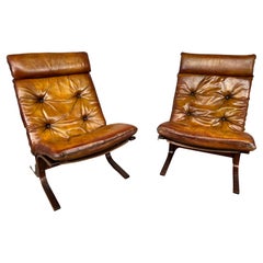 Stunning Pair of Bentwood Leather Chairs Wide Back 1970 Westnofa Norway #518