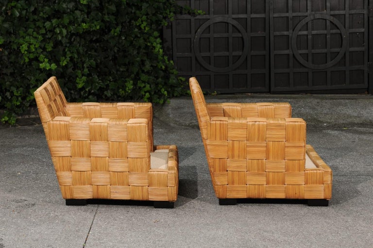 Stunning Pair of Block Island Club Chairs by John Hutton for Donghia - 2 Pair For Sale 4