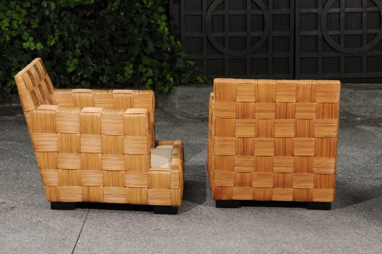 Stunning Pair of Block Island Club Chairs by John Hutton for Donghia - 2 Pair For Sale 6