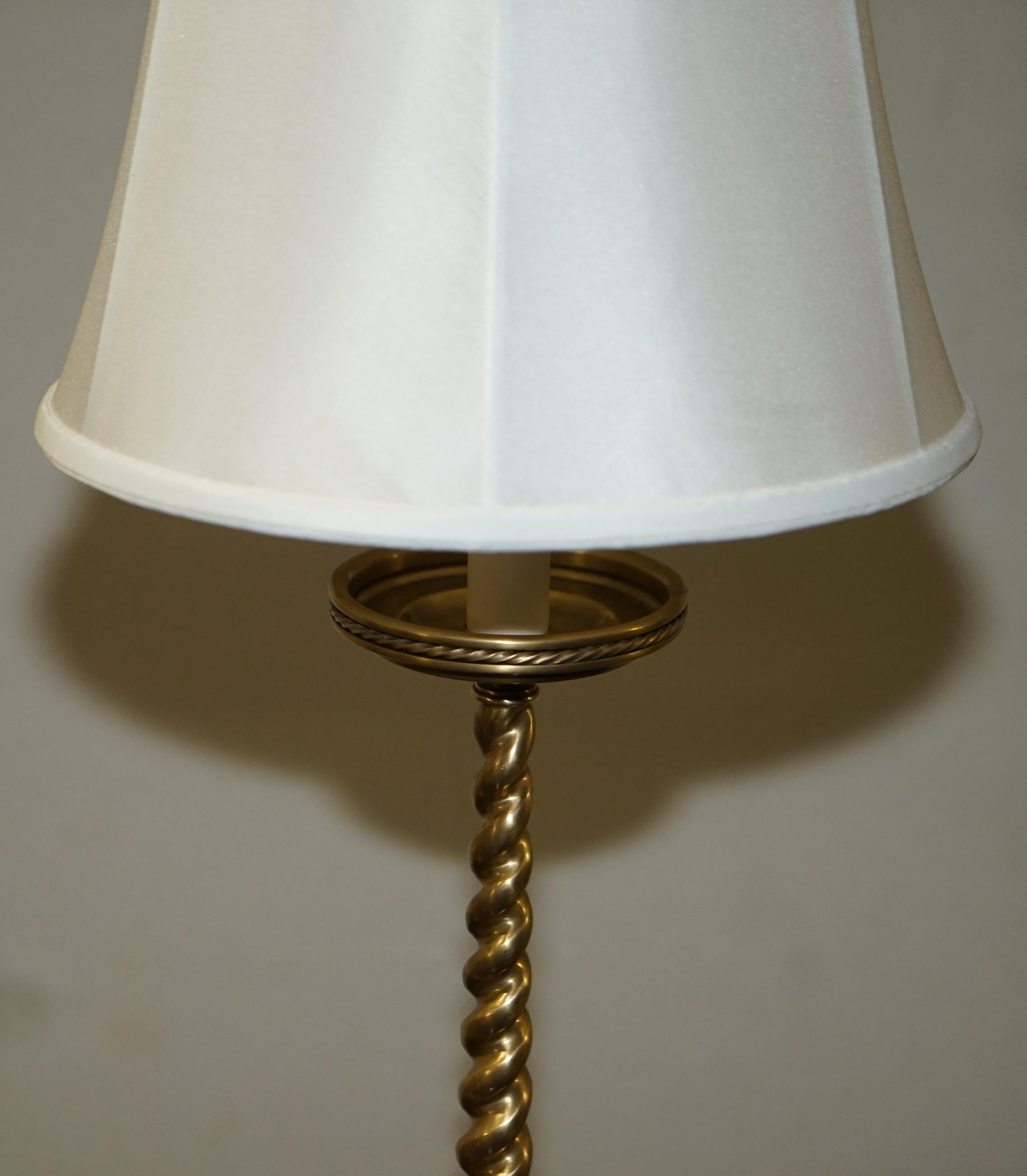 Stunning Pair of Brand New Tall Brass Ralph Lauren Gilt Turned Table Desk Lamps 8