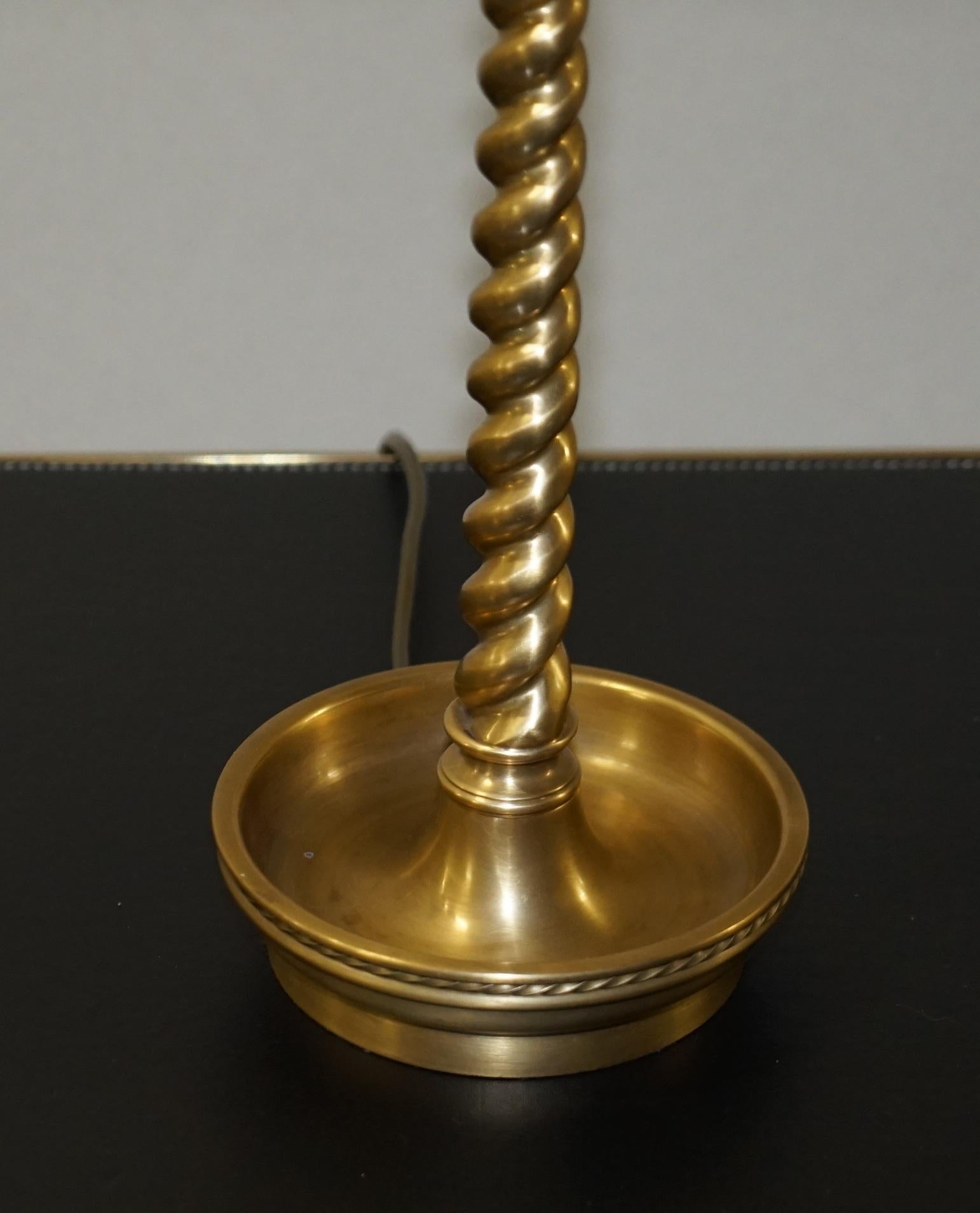 Stunning Pair of Brand New Tall Brass Ralph Lauren Gilt Turned Table Desk Lamps 10