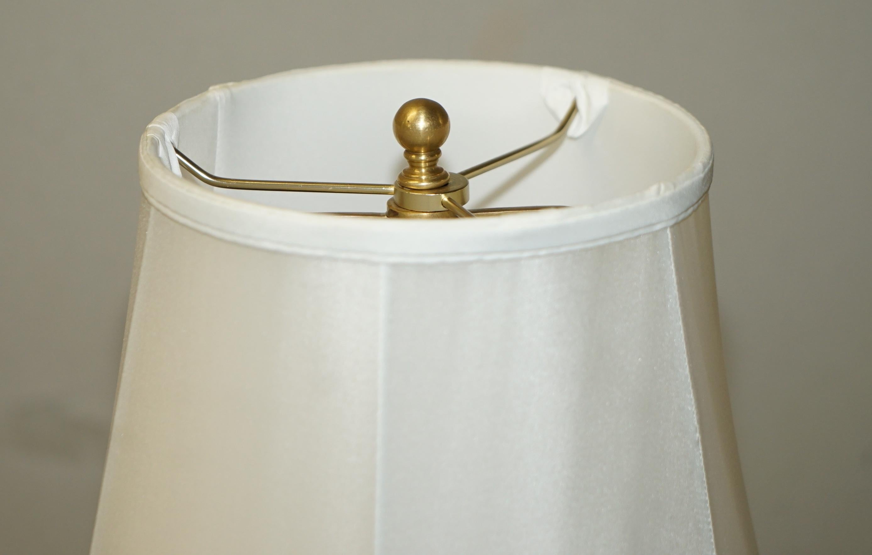 Stunning Pair of Brand New Tall Brass Ralph Lauren Gilt Turned Table Desk Lamps 1