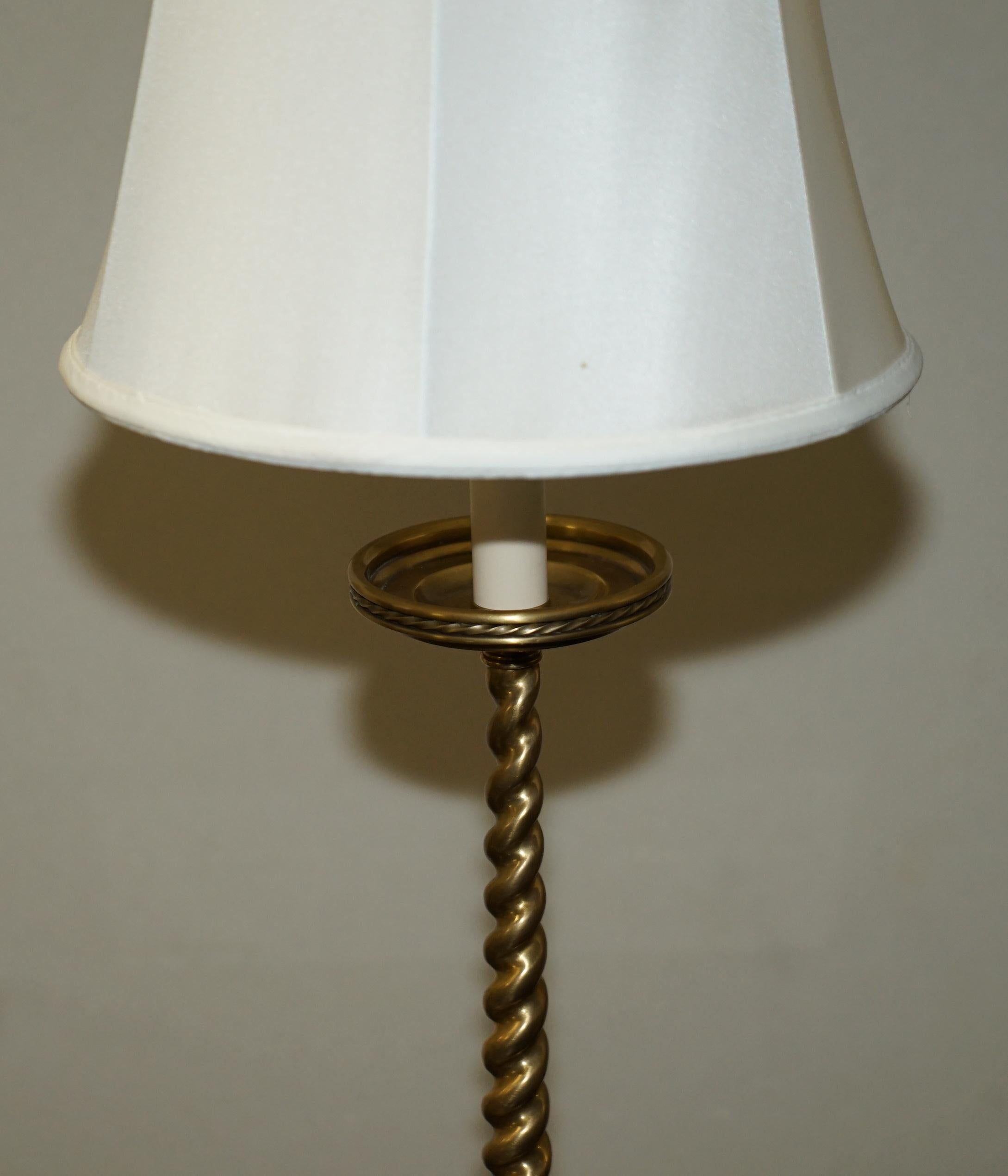 Stunning Pair of Brand New Tall Brass Ralph Lauren Gilt Turned Table Desk Lamps 3