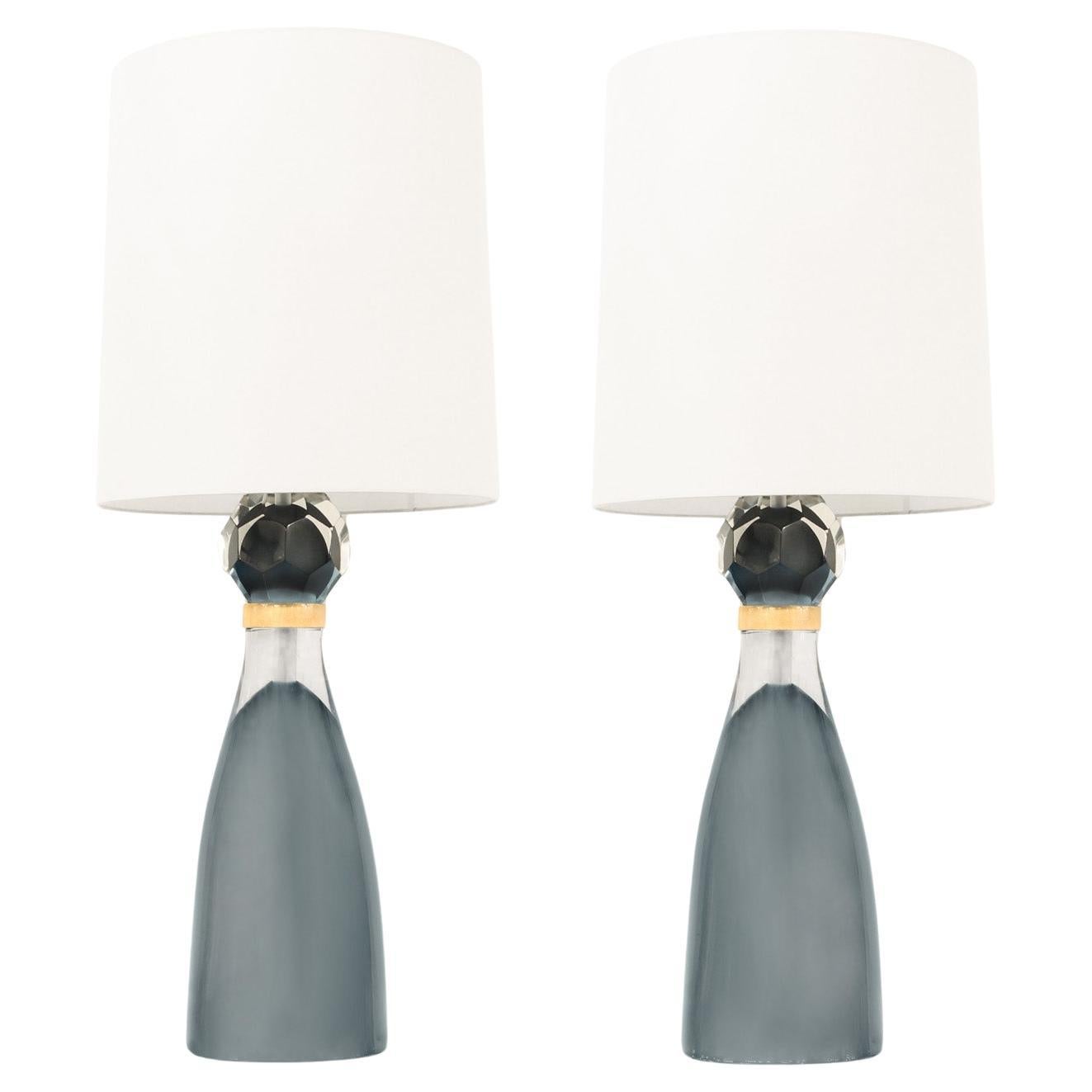 Stunning Pair of Sommerso Glass "Brilli" Table Lamps 2022