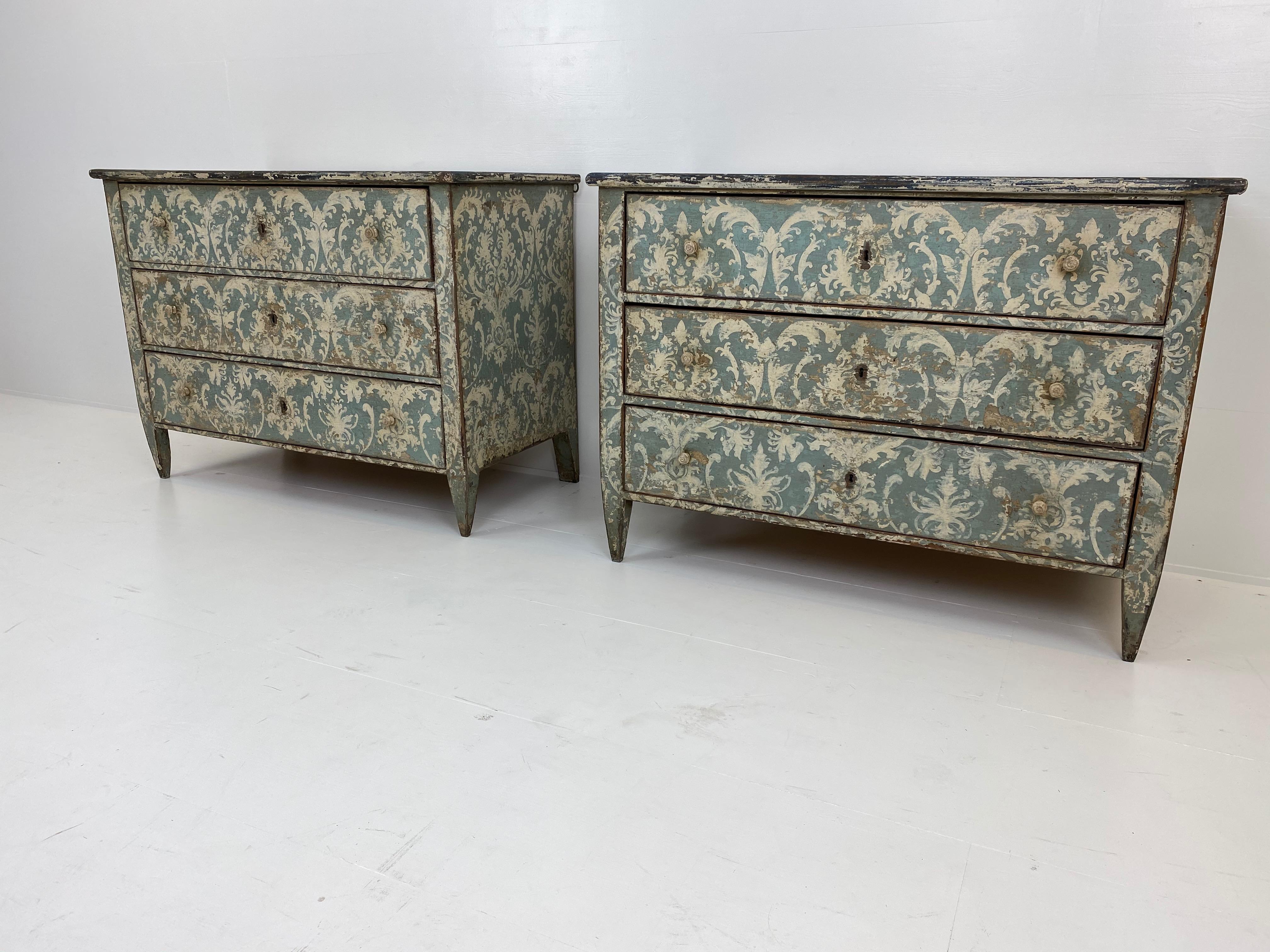 Stunning Pair of Chest of Drawers, Spain, painted in Grey and Beige 6