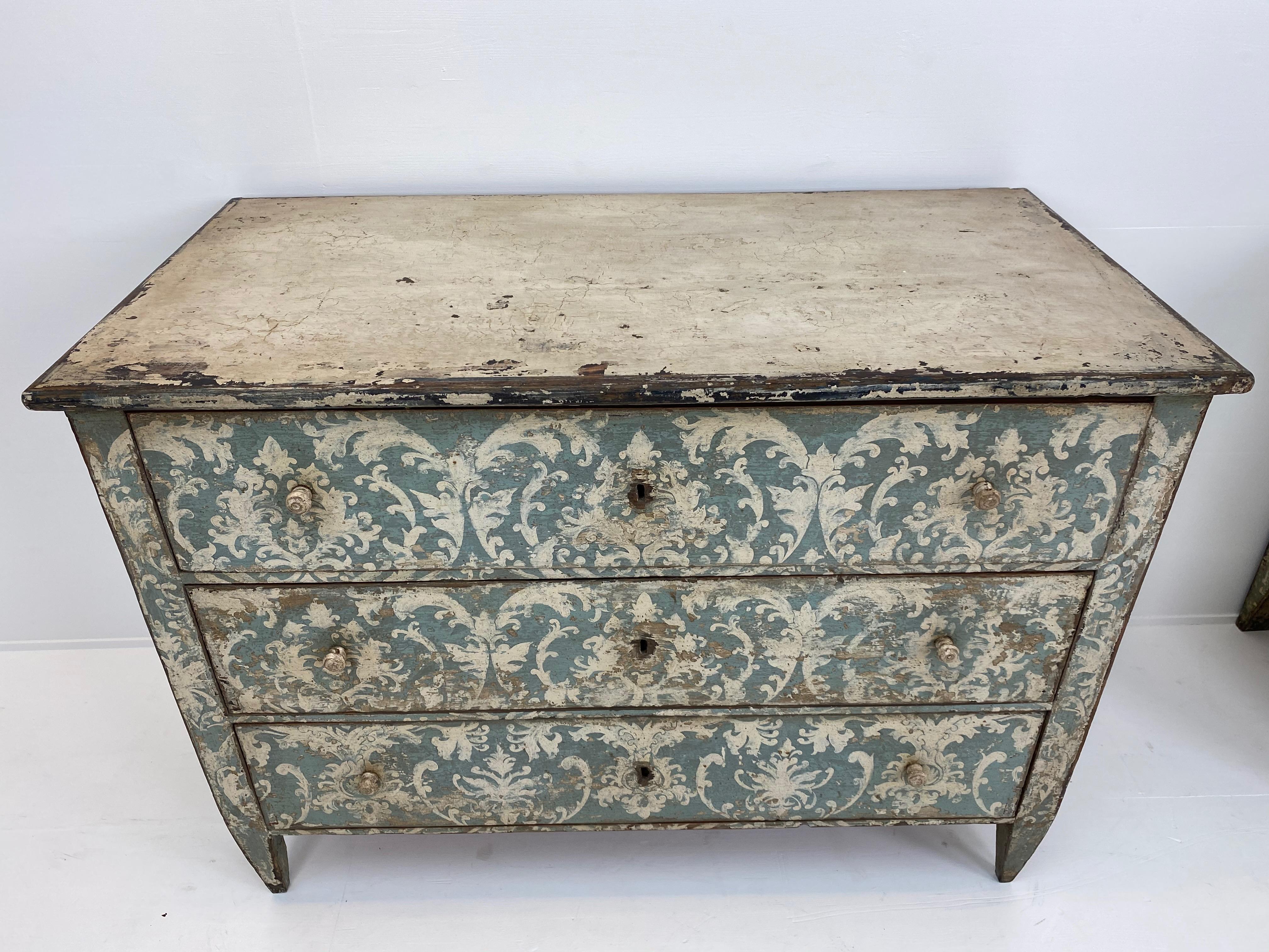 Stunning Pair of Chest of Drawers, Spain, painted in Grey and Beige 11