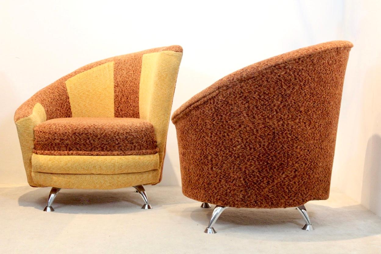 Mid-Century Modern Stunning Pair of Cocktail Chairs by František Jirák for Tatra Nábytok, 1970s For Sale