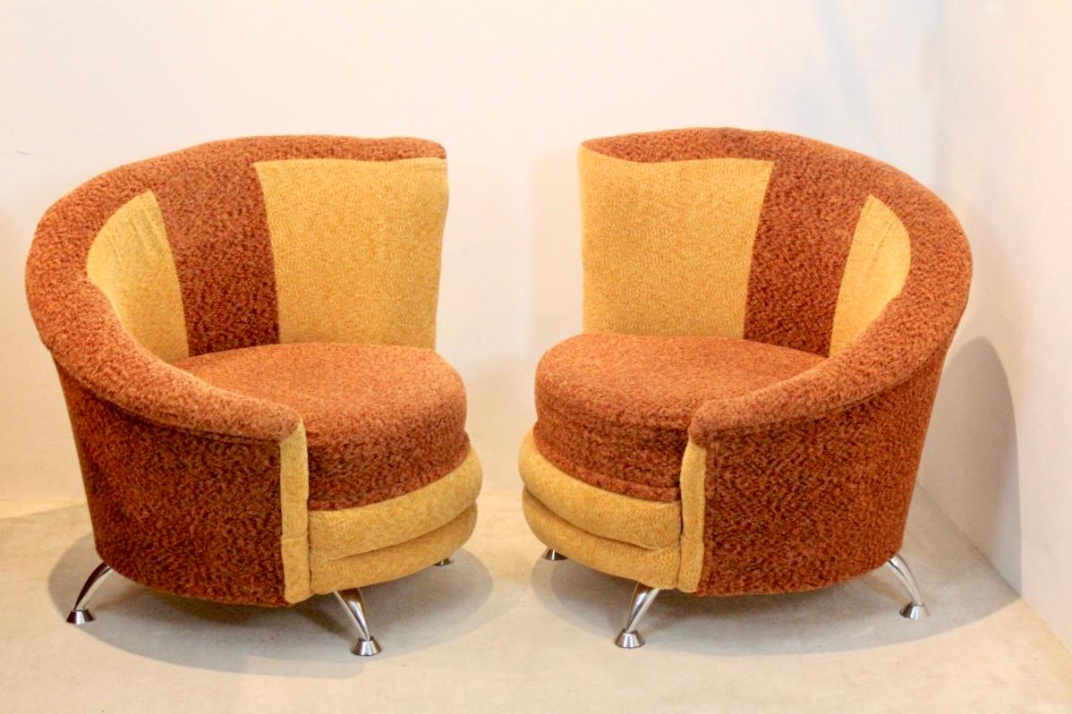 Stunning Pair of Cocktail Chairs by František Jirák for Tatra Nábytok, 1970s In Good Condition For Sale In Voorburg, NL