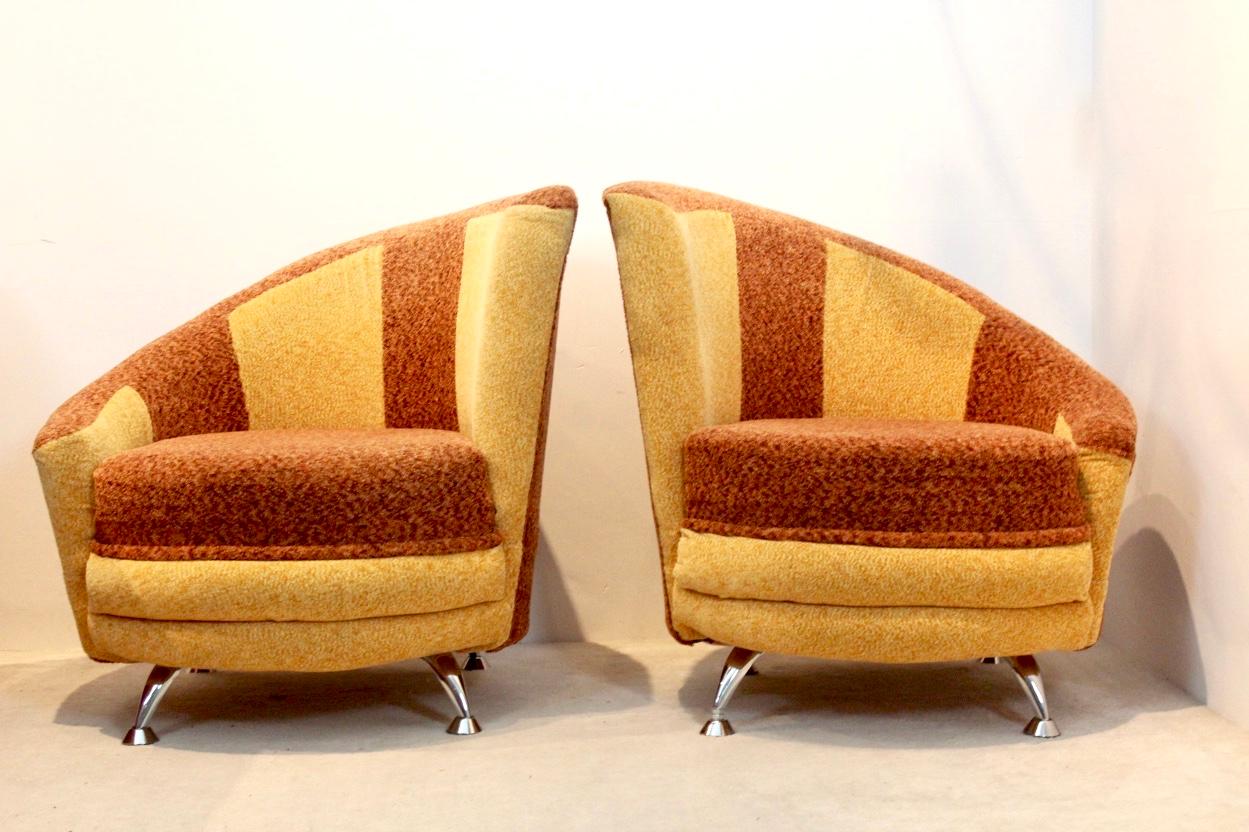 20th Century Stunning Pair of Cocktail Chairs by František Jirák for Tatra Nábytok, 1970s For Sale