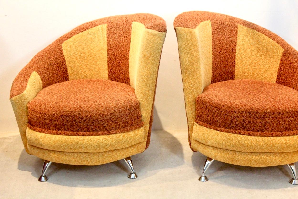 Stunning Pair of Cocktail Chairs by František Jirák for Tatra Nábytok, 1970s For Sale 1
