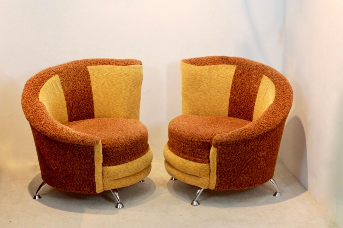 Stunning Pair of Cocktail Chairs by František Jirák for Tatra Nábytok, 1970s For Sale 2