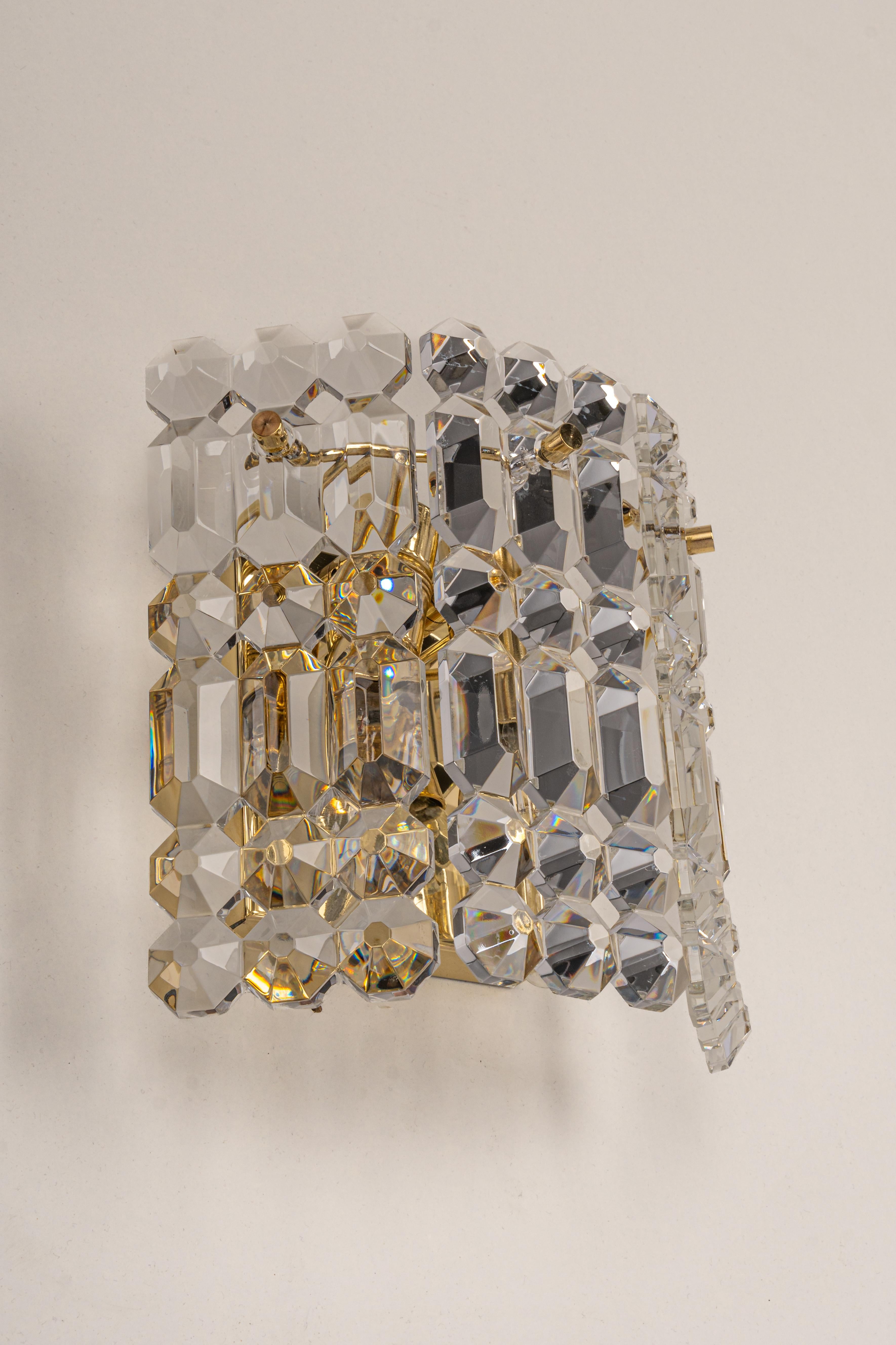 Stunning Pair of Crystal Sconces by Kinkeldey, Germany, 1970s In Good Condition For Sale In Aachen, NRW