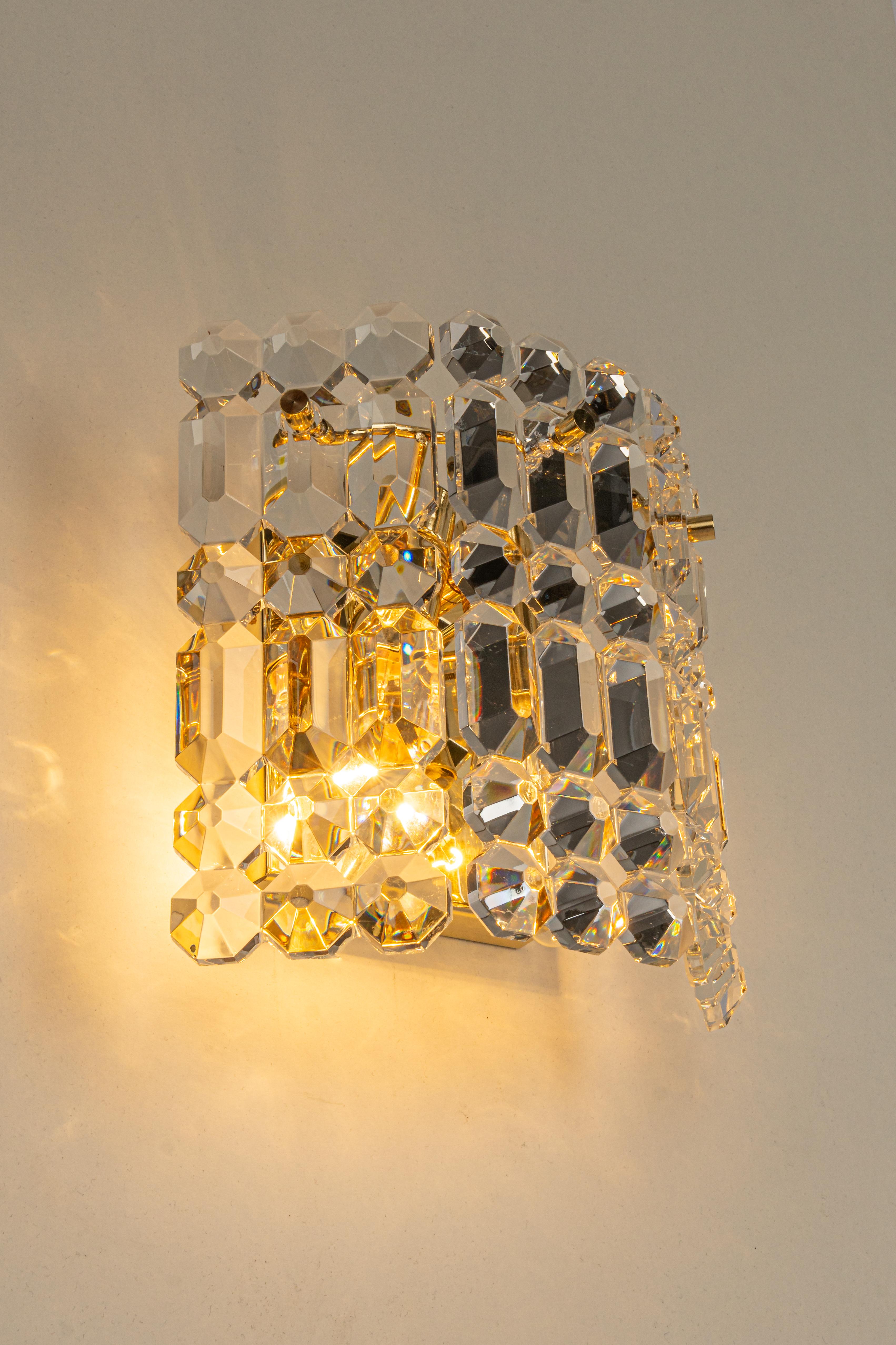 Stunning Pair of Crystal Sconces by Kinkeldey, Germany, 1970s For Sale 2