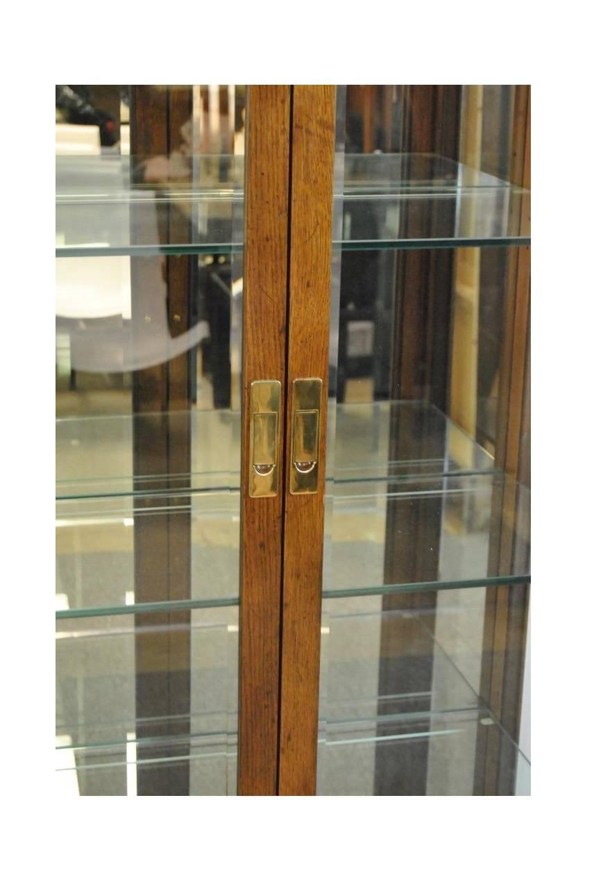 Brass Stunning Pair of Curio Display Cabinets by Henredon For Sale