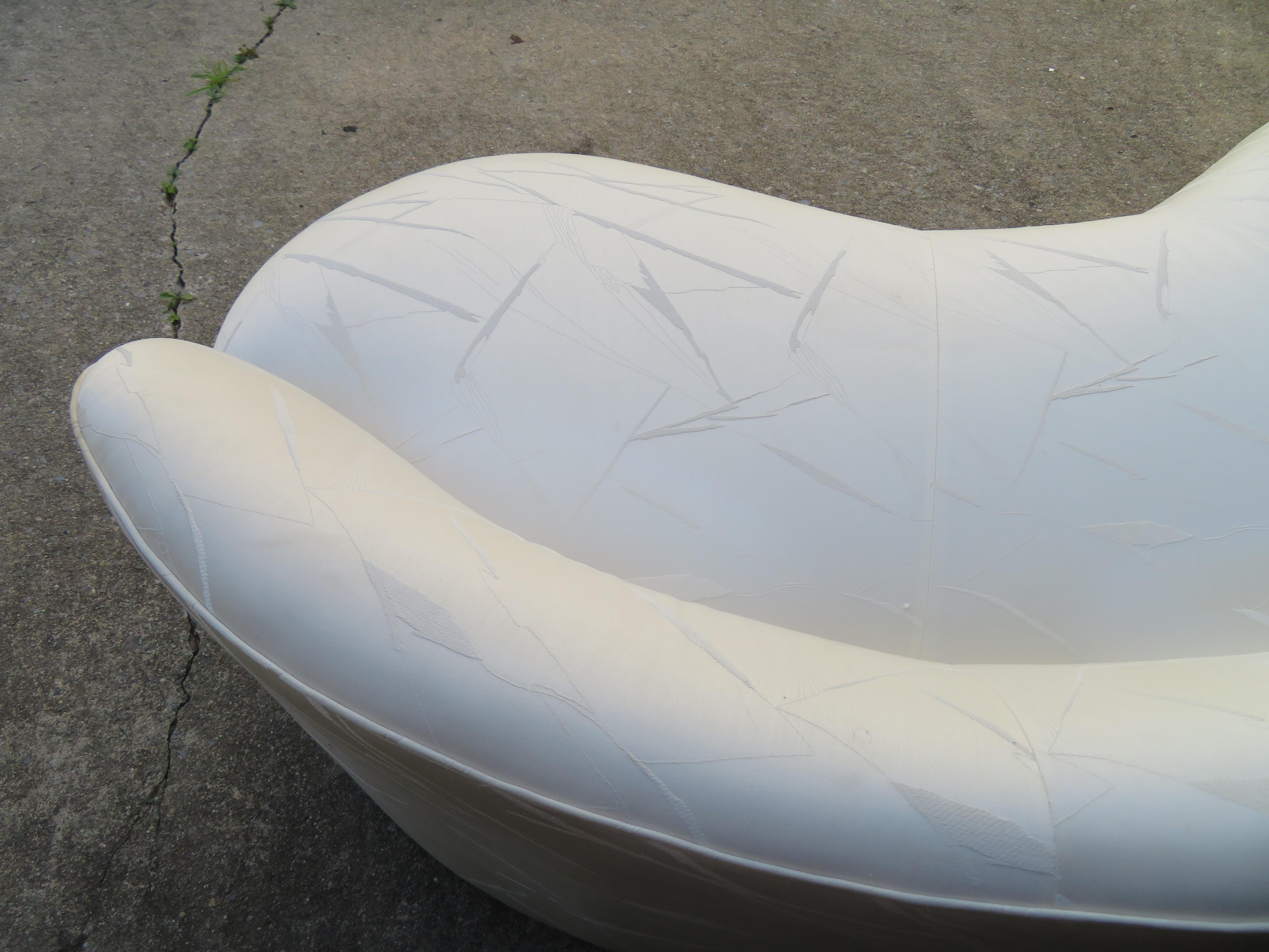 Upholstery Stunning Pair of Curved Kidney Shaped Sofa Midcentury For Sale